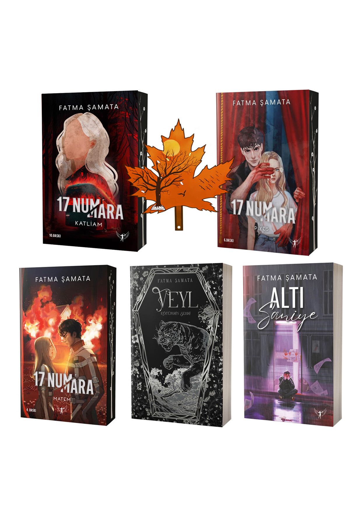 Artemis Yayınları fatma şamata tam set- 17 numara -katliam - piyes - matem - veyl - altı saniye -kitap ayracı