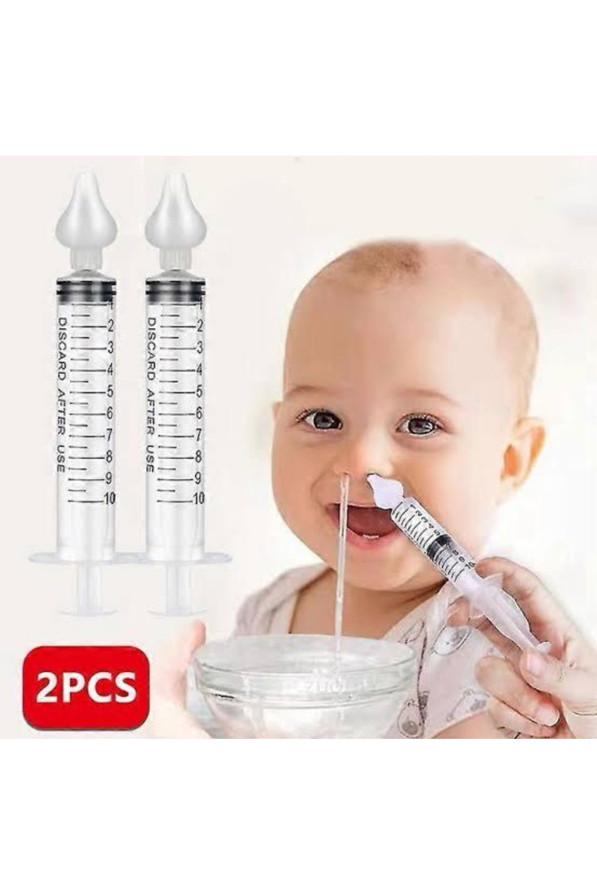 mywarehouse Bebek Burun Şırıngası 2'li Burun Temizleme Kiti Silikon Uçlu Burun Nazal Yıkama Aspiratörü
