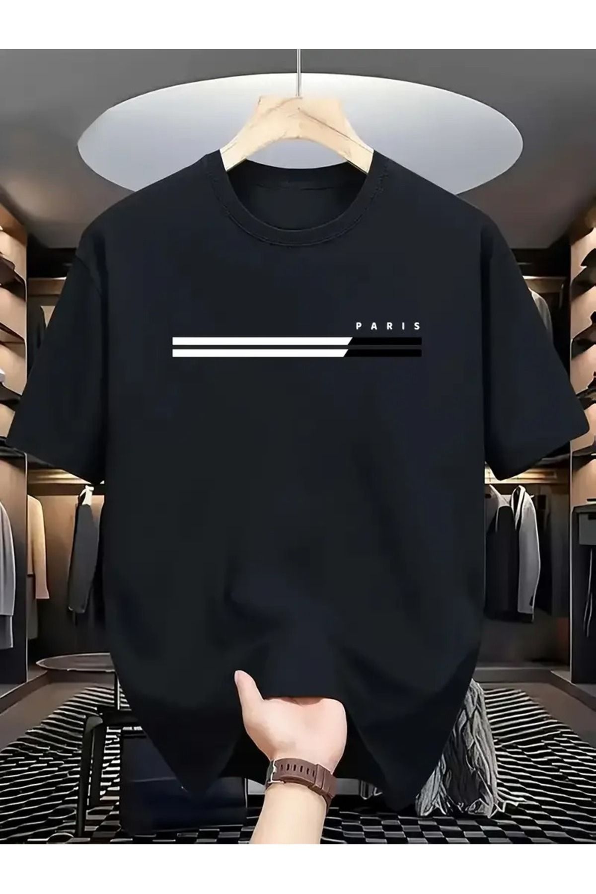 MANCY Unisex Paris Baskılı Oversize %100 Pamuk T-shirt