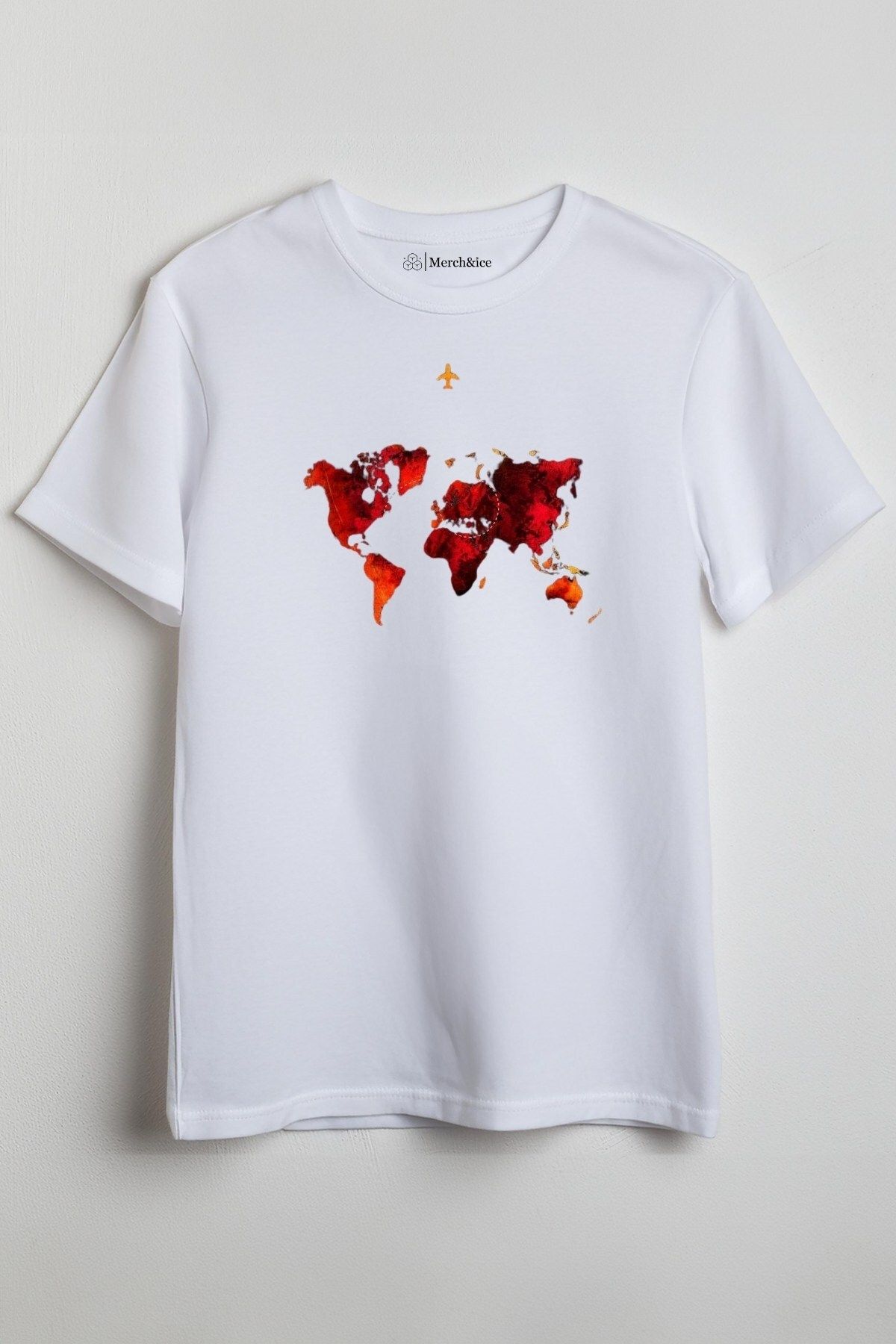 Merch&ice Kızıl Harita Baskılı Unisex T-Shirt