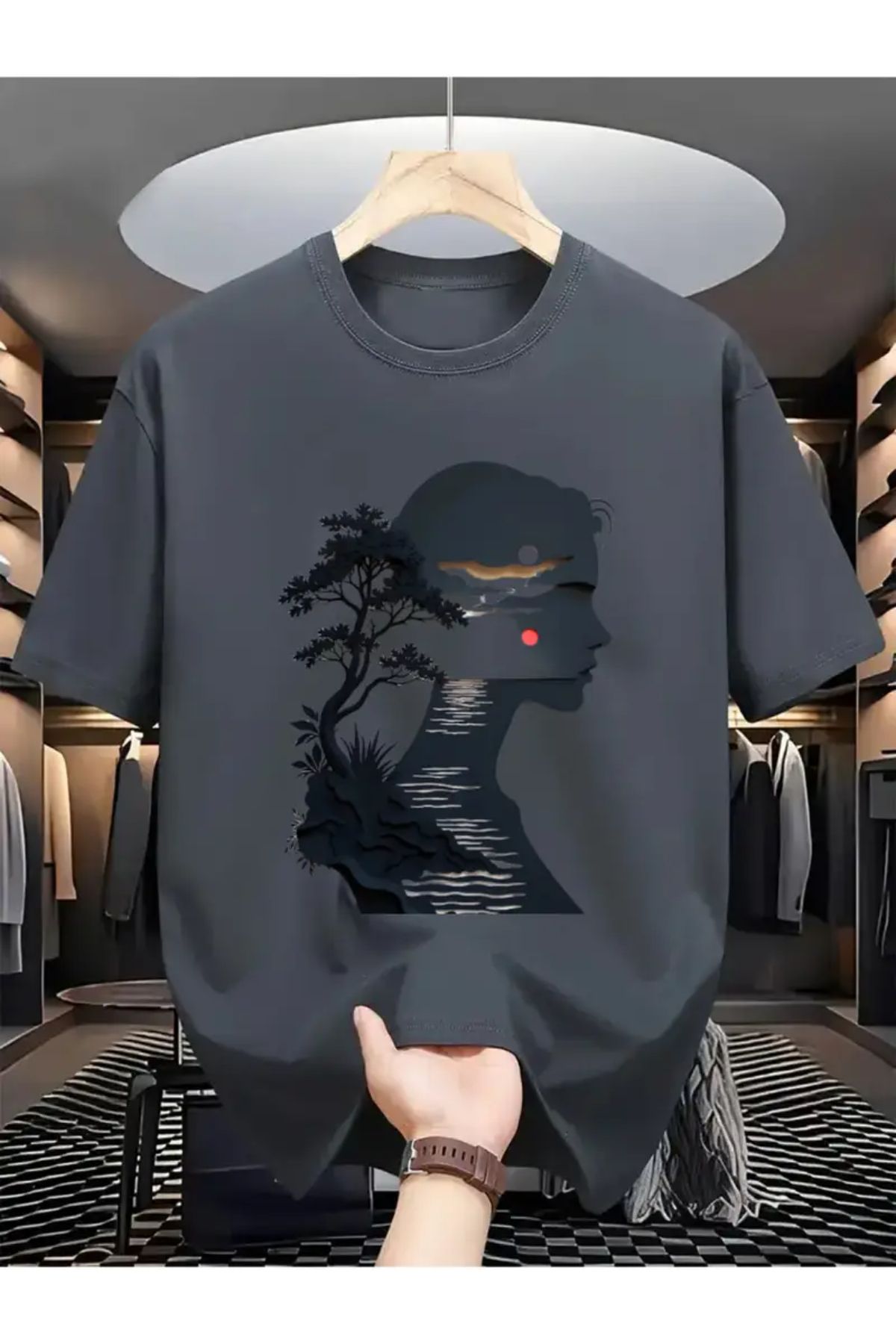 MANCY Unisex Tasarım Baskılı Oversize T-shirt