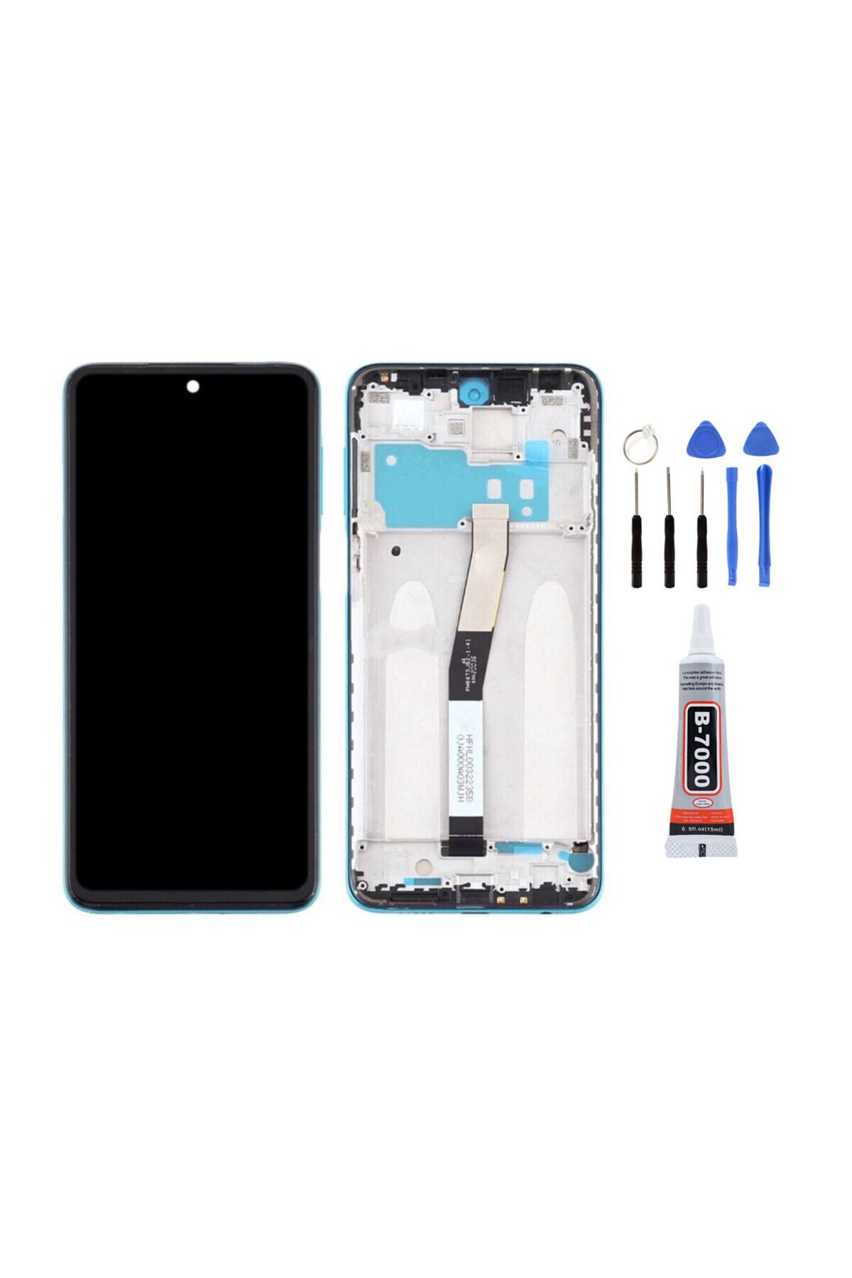 TamirCep Xiaomi Redmi Note 9S Çıtalı Mavi Uyumlu Ekran Lcd Dokunmatik Tamir Seti Hediyeli İthal