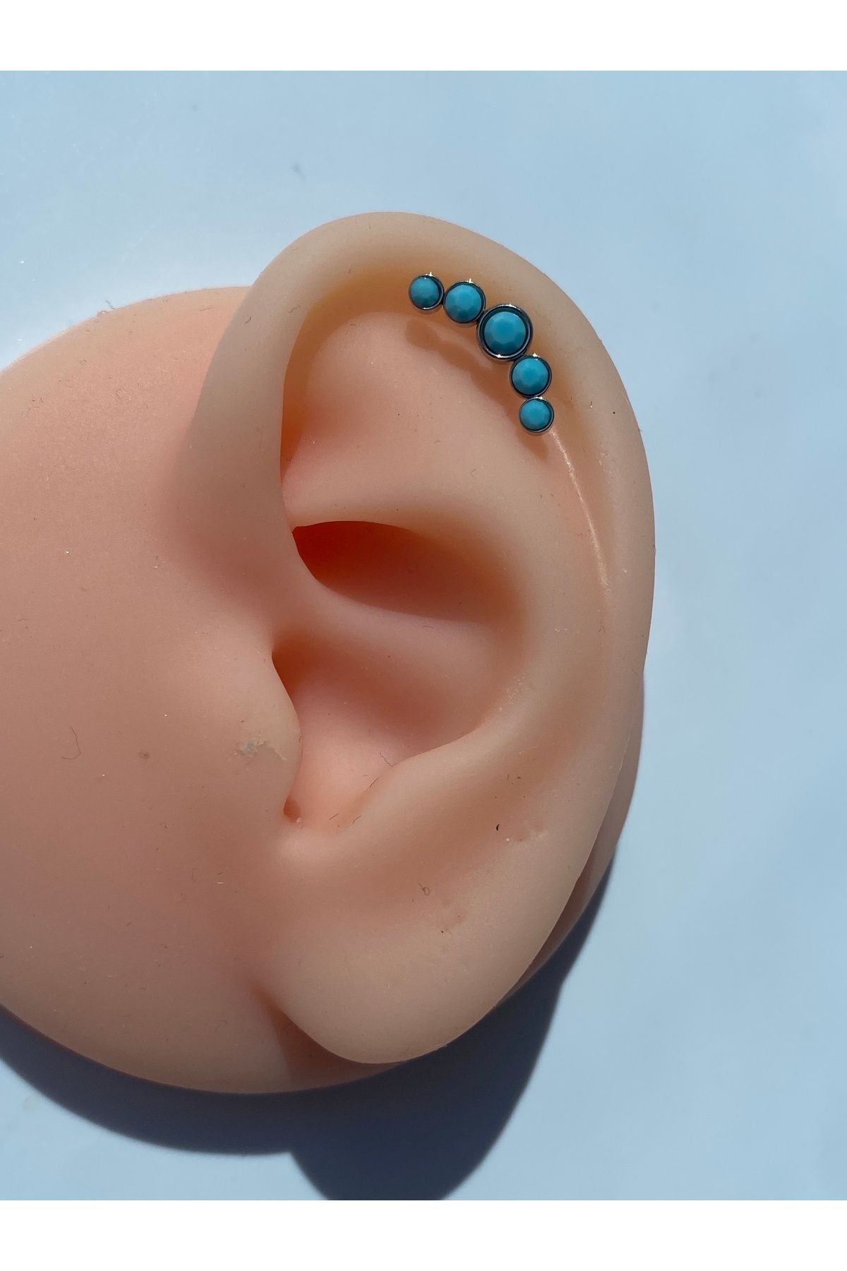 kurukafagift Piercing Çelik Beştaşlı Tragus Helix Kıkırdak Flat Conch 8 mm