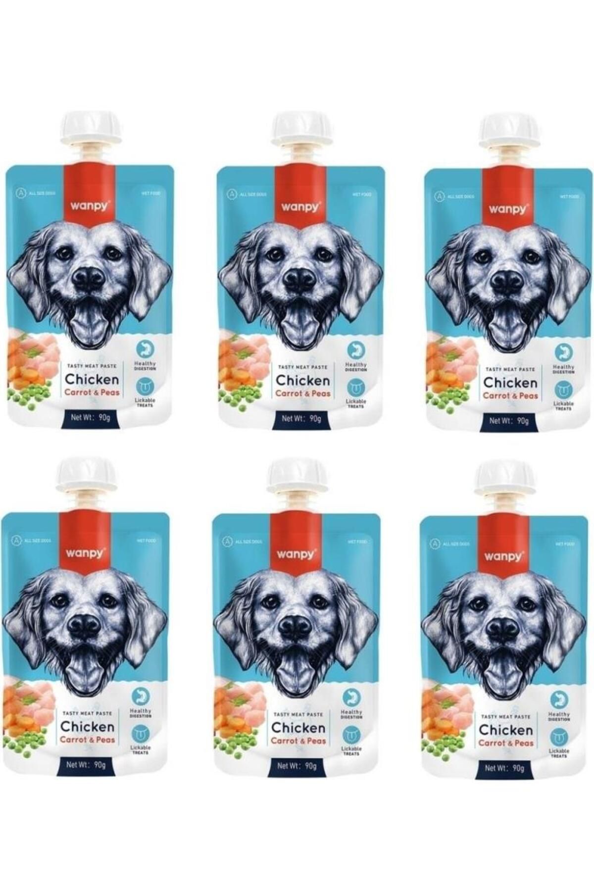 Wanpy 6 Adet Wanpy Taze Tavuklu&Havuçlu Köpek Et Ezmesi 90Gr :09/2025
