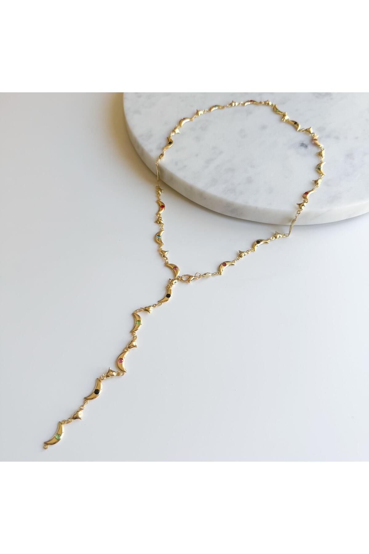 Venus Design Çelik Ay Kalp Y Kolye