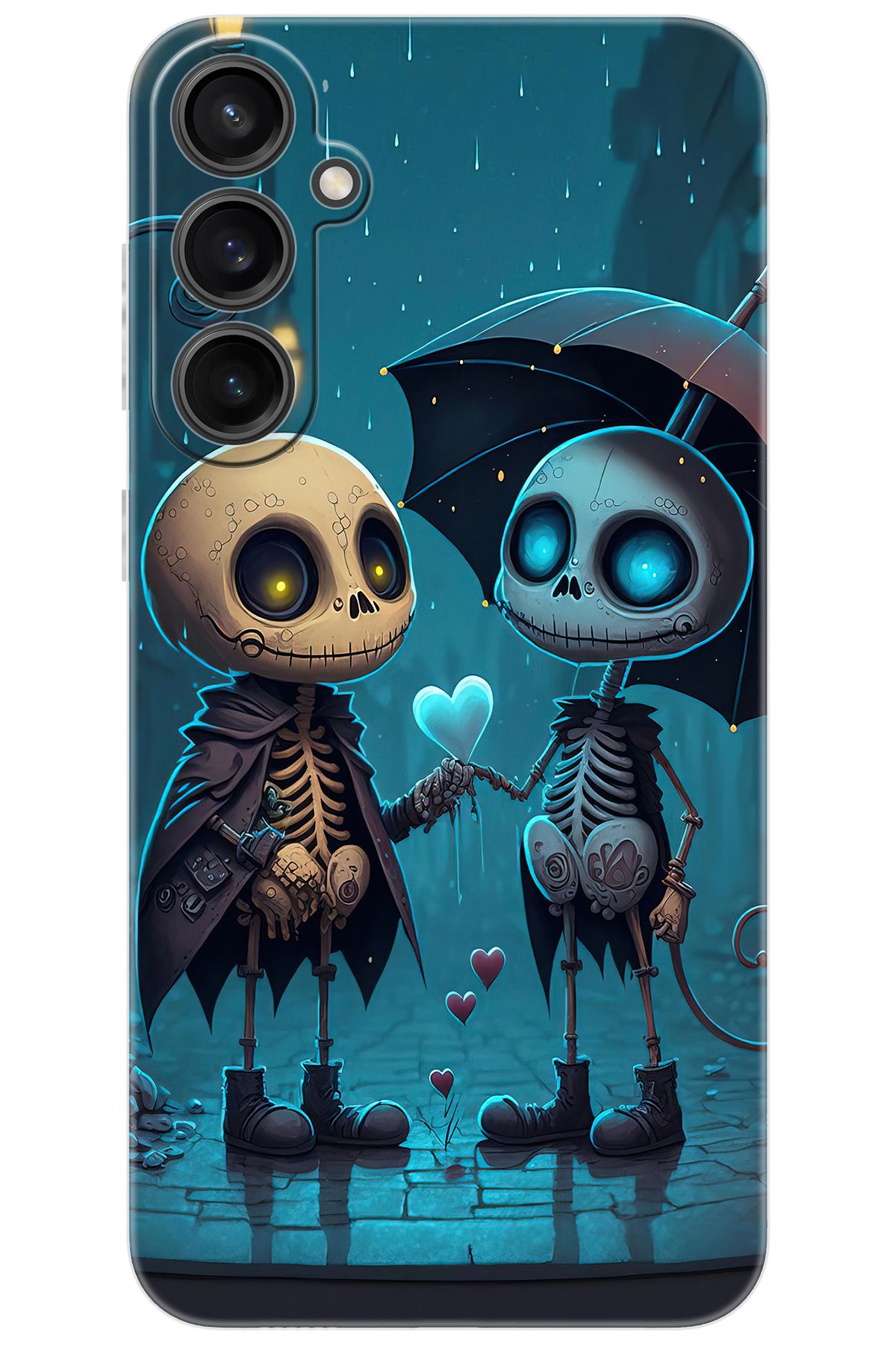 Ceppare Samsung Galaxy S23 FE (SM-S711B) Uyumlu Kılıf Desen Baskı Silikon Aşık İskeletler STK:733 CP-MuzU5OG