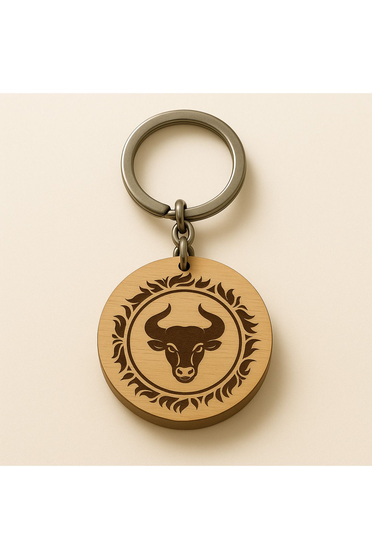 MSMETICARET Burç Anahtarlık – |12 Zodyak Sembolü | Ahşap Çift Taraflı Lazer Gravürlü| Zodiac Keychain