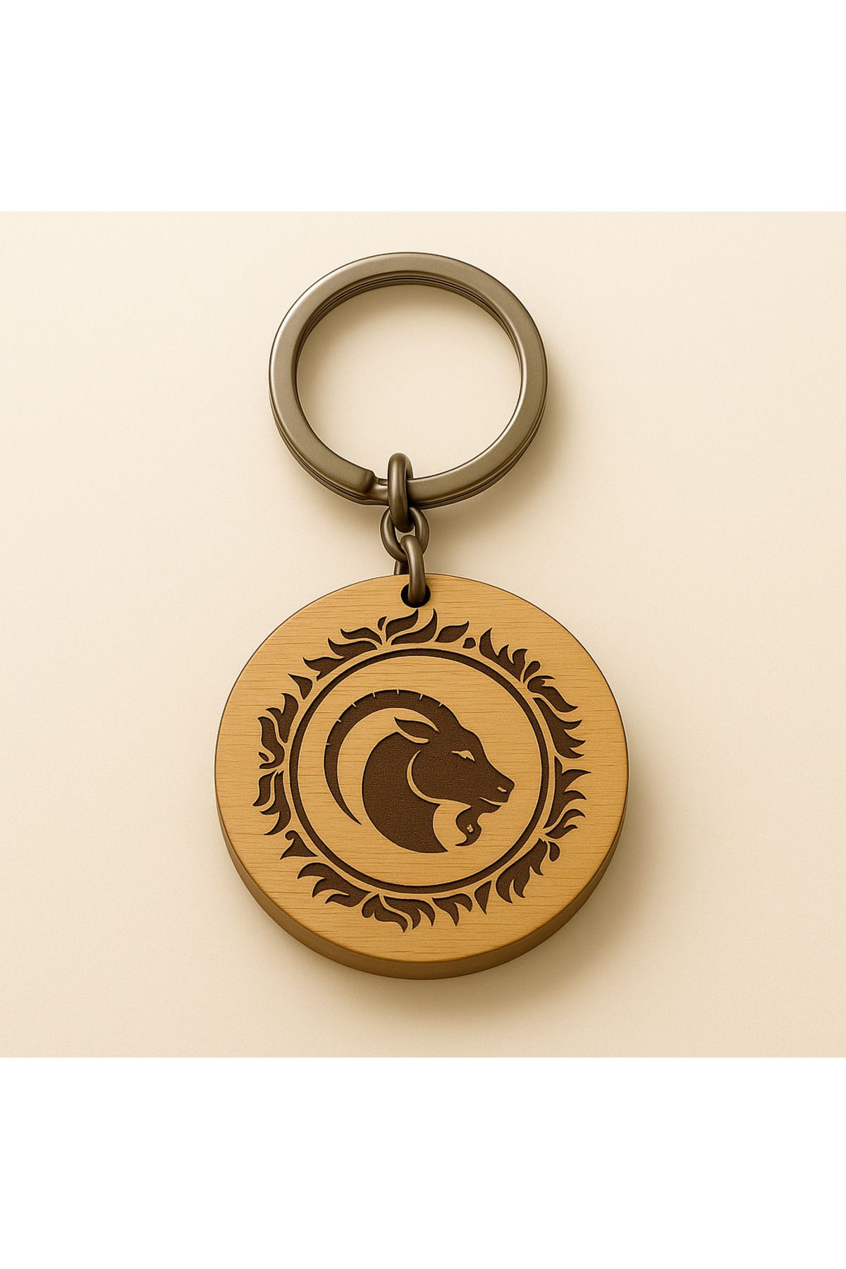 MSMETICARET Burç Anahtarlık – |12 Zodyak Sembolü | Ahşap Çift Taraflı Lazer Gravürlü| Zodiac Keychain
