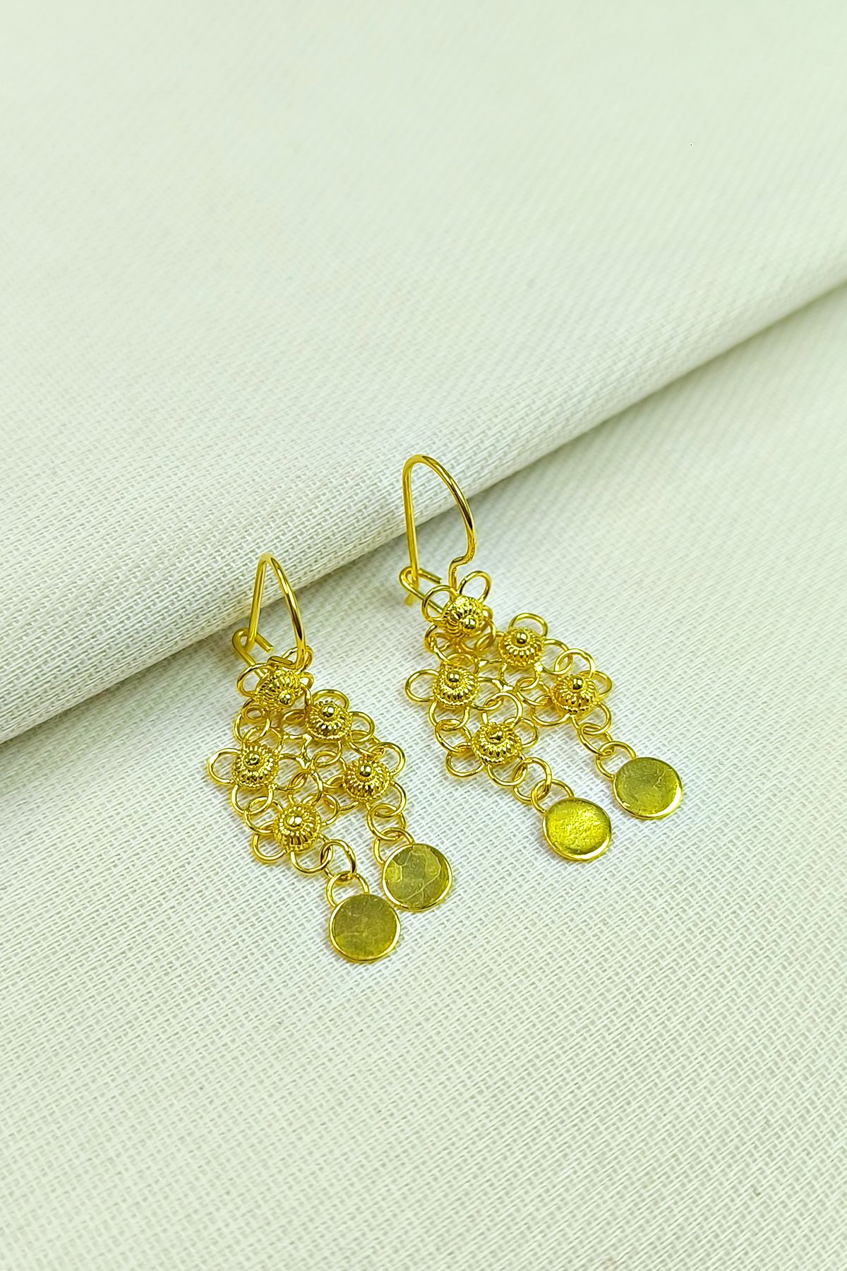 1881 STORE 925 Ayar saf gümüş Telkari kişniş küpe ( 2 SIRA )