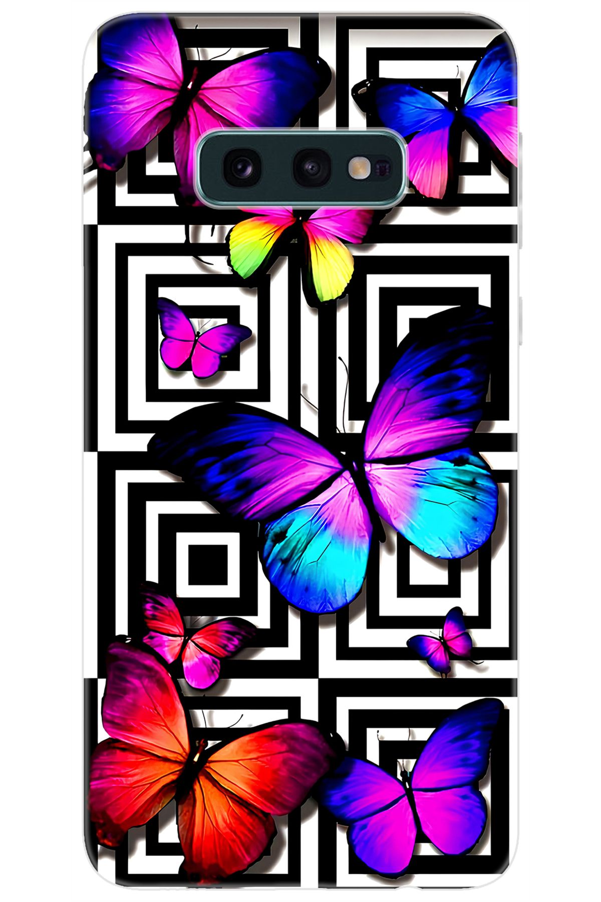 Ceppare Samsung Galaxy S10E (SM-G970F) Uyumlu Kılıf Desen Baskılı Silikon Kelebek STK:699 CP-lWhOAkB