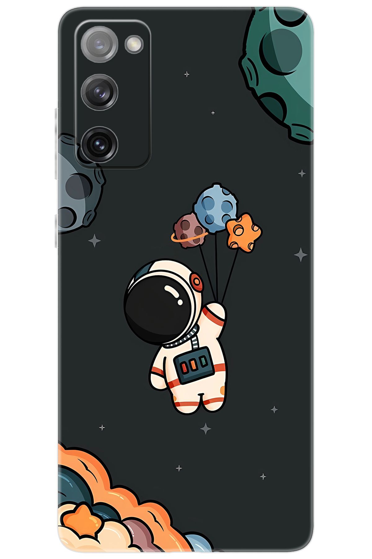 Ceppare Samsung Galaxy S20 FE (SM-G780G) Uyumlu Kılıf Desen Baskılı Silikon Astronot STK:628 CP-eoSniyk