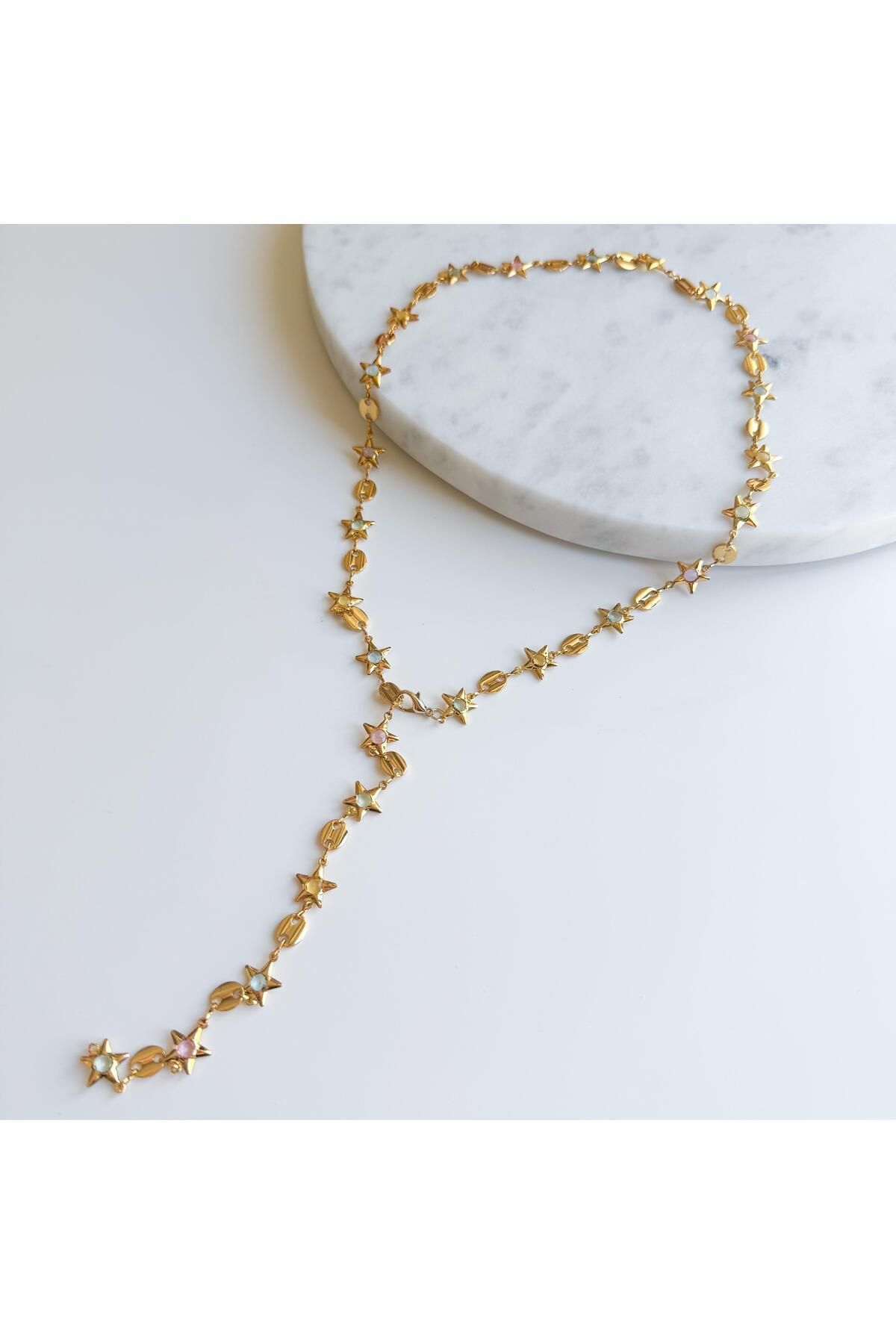 Venus Design Çelik Renkli Yıldız Y Kolye