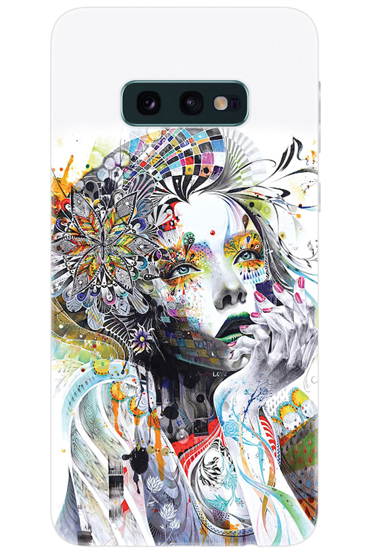 Ceppare Samsung Galaxy S10E (SM-G970F) Uyumlu Kılıf Desenli Silikon Düşünen Kız Tasarım STK:574 CP-3MTeqIC