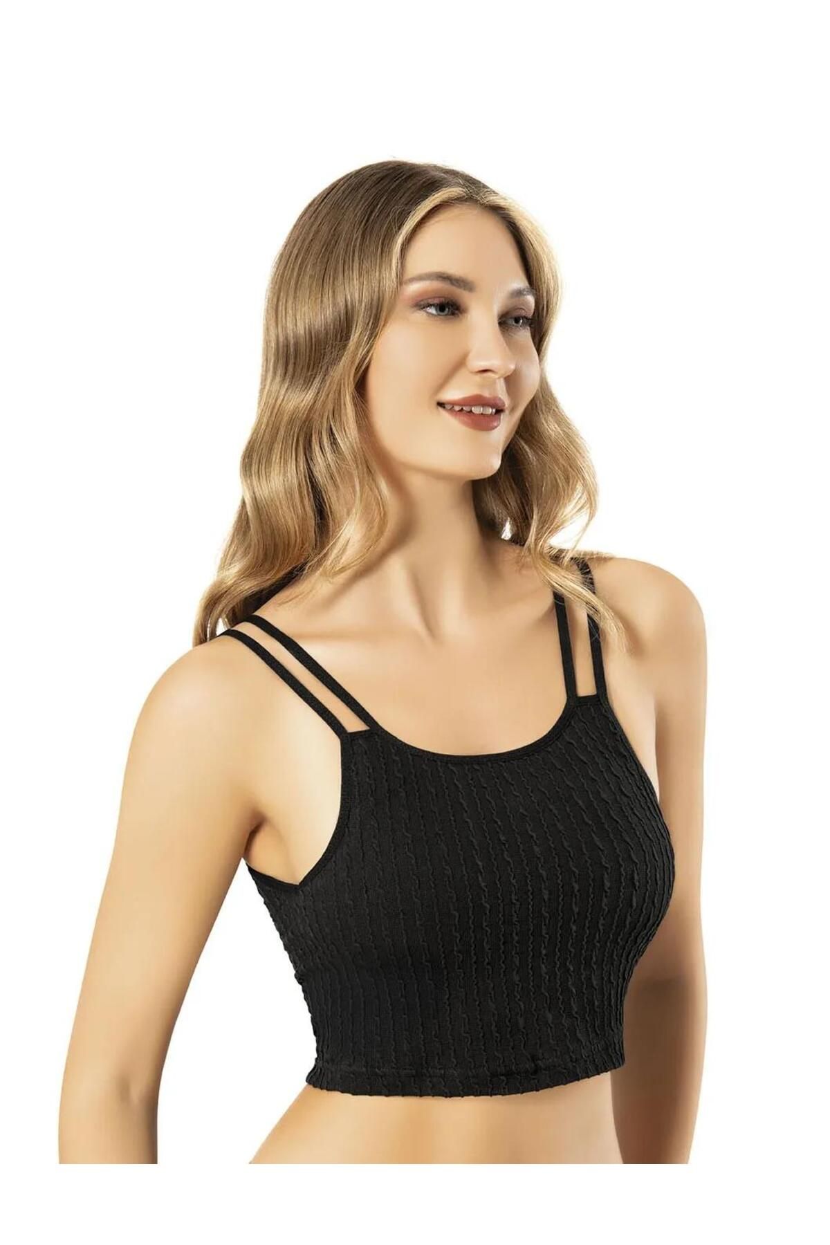 Lüx Wood 8136 KADIN PEDLİ CROP ASKILLI