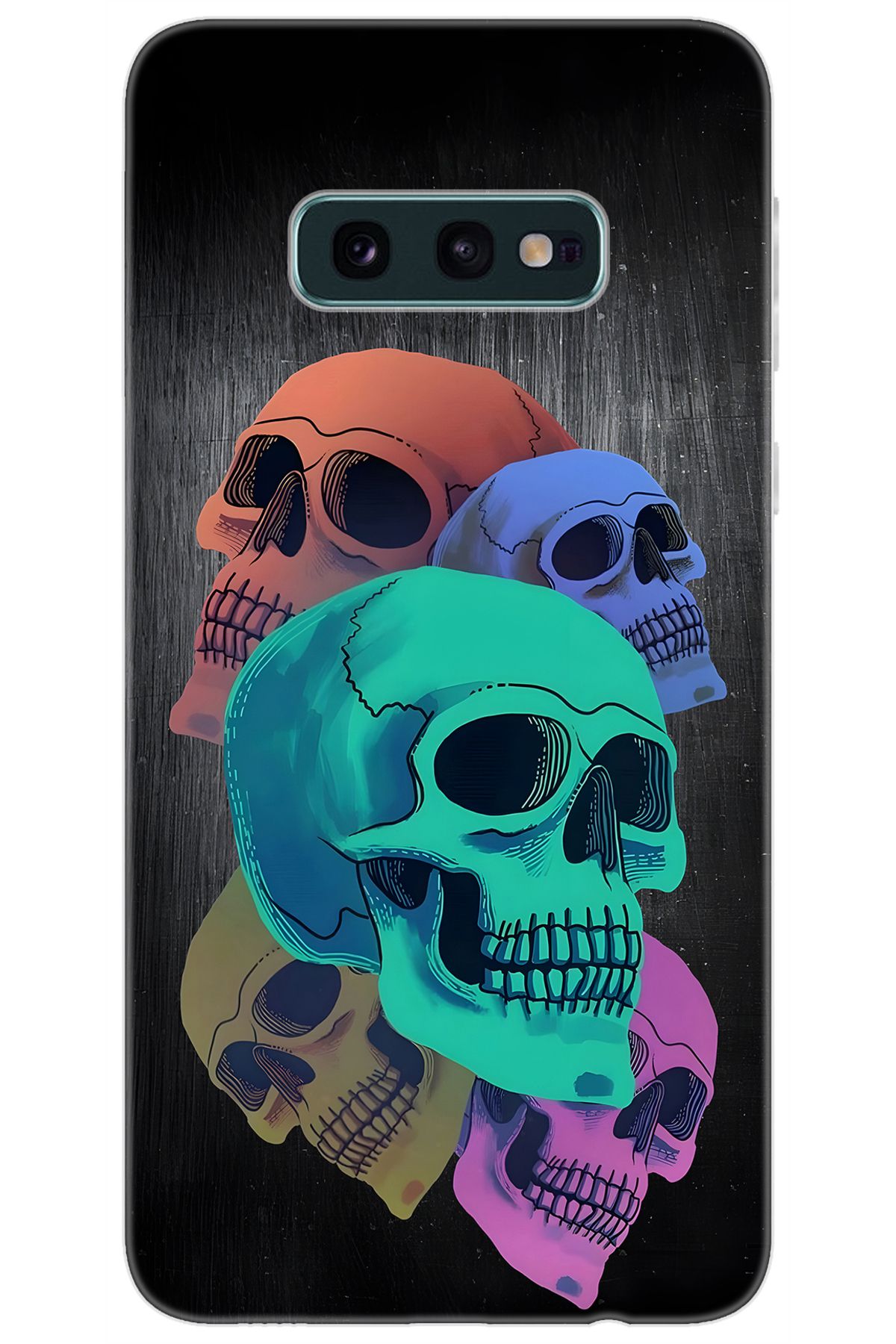 Ceppare Samsung Galaxy S10E (SM-G970F) Uyumlu Kılıf Desenli Silikon Renkli Kuru Kafalar STK:712 CP-jjY2T27
