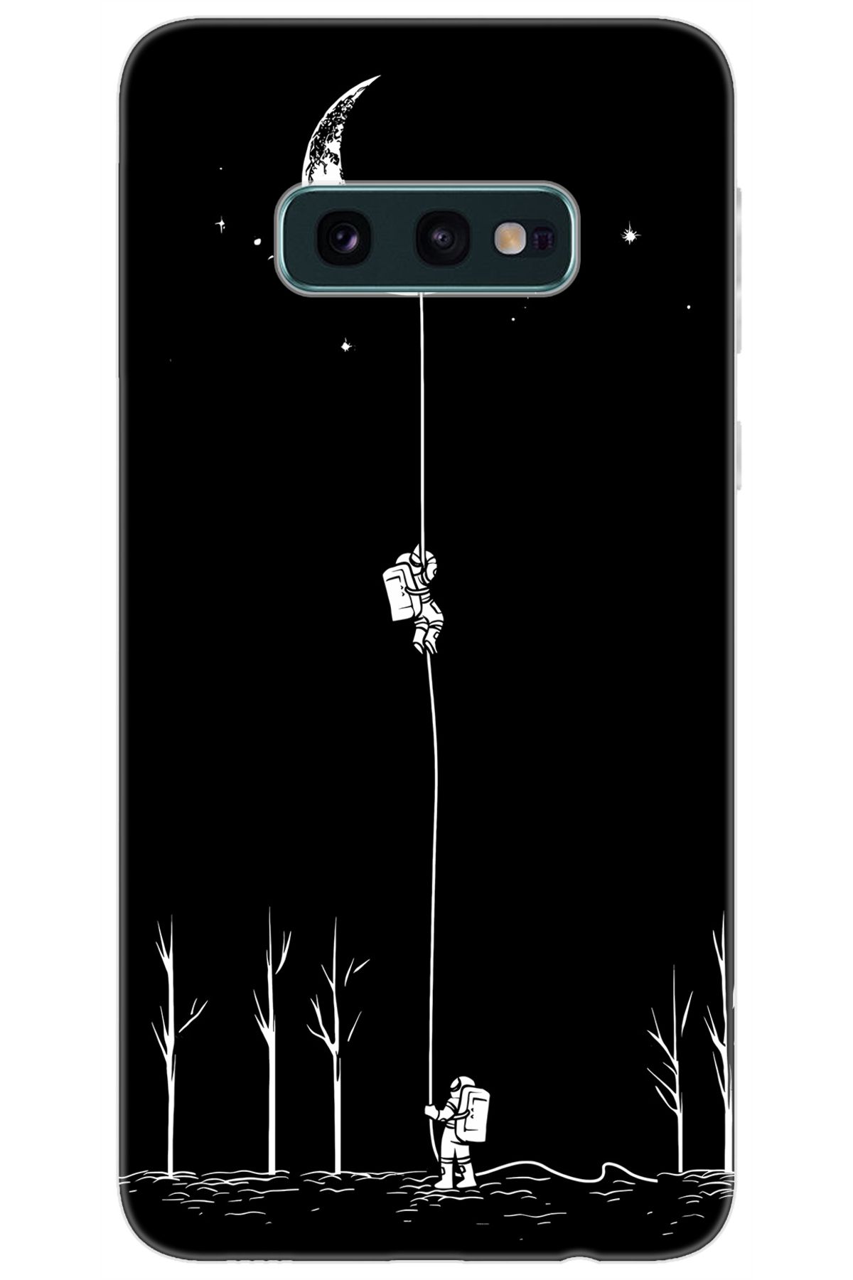 Ceppare Samsung Galaxy S10E (SM-G970F) Uyumlu Kılıf Desen Baskı Silikon Astronot Serisi STK:1006 CP-2QCftcE