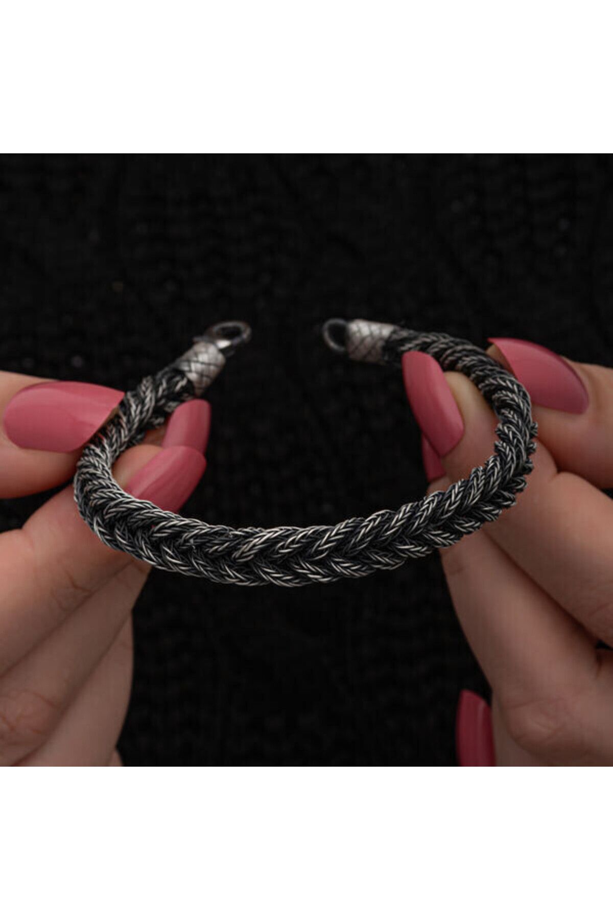 shop Kazaziye Örgü 925 Ayar Gümüş Bileklik