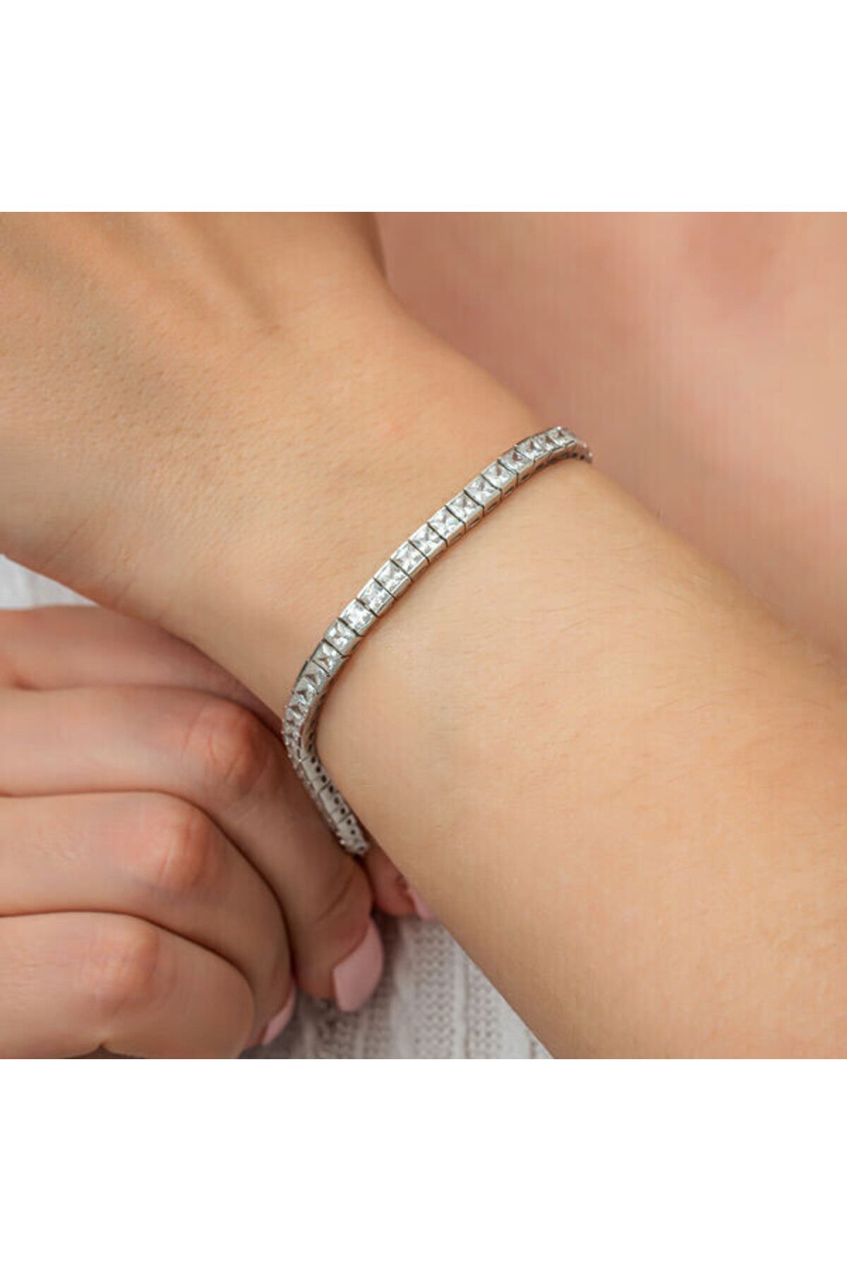 shop Su yolu Beyaz 925 Ayar Gümüş Bileklik