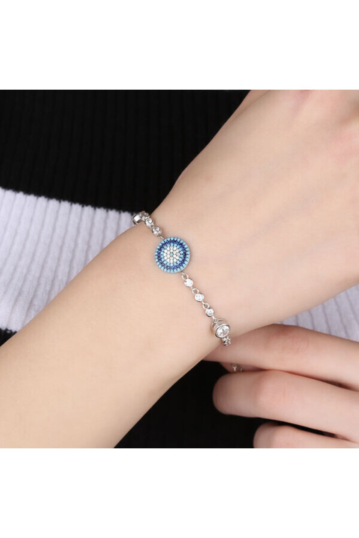 shop Nazar Boncuklu 925 Ayar Gümüş Bileklik