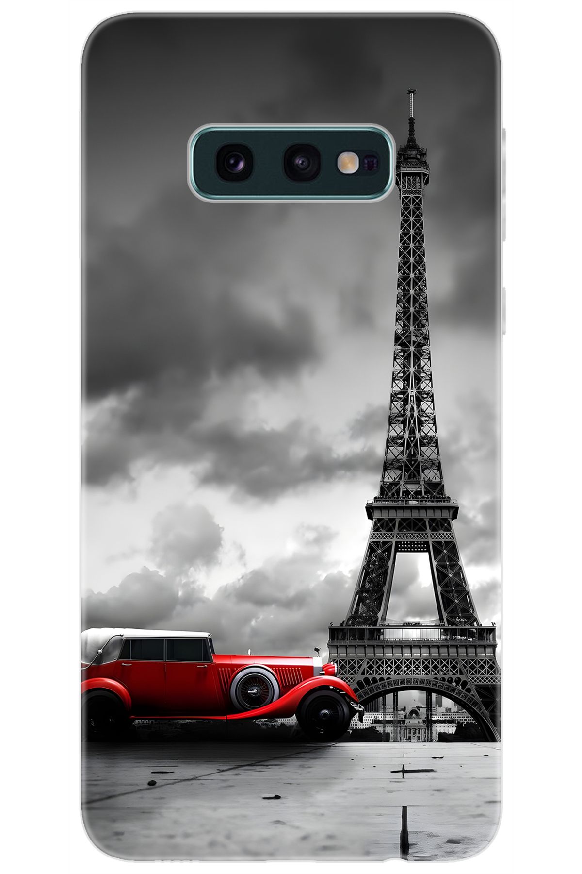 Ceppare Samsung Galaxy S10E (SM-G970F) Uyumlu Kılıf Desenli Silikon Eyfel Kulesi Araba STK:709 CP-dBtL4IF