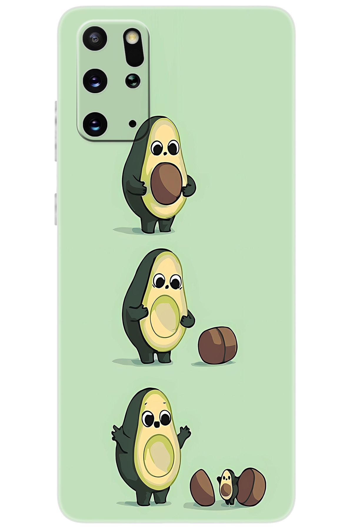 Ceppare Samsung Galaxy S20 PLUS (SM-G985F) Uyumlu Kılıf Desen Baskılı Silikon Avakado STK:618 CP-vypTYP8