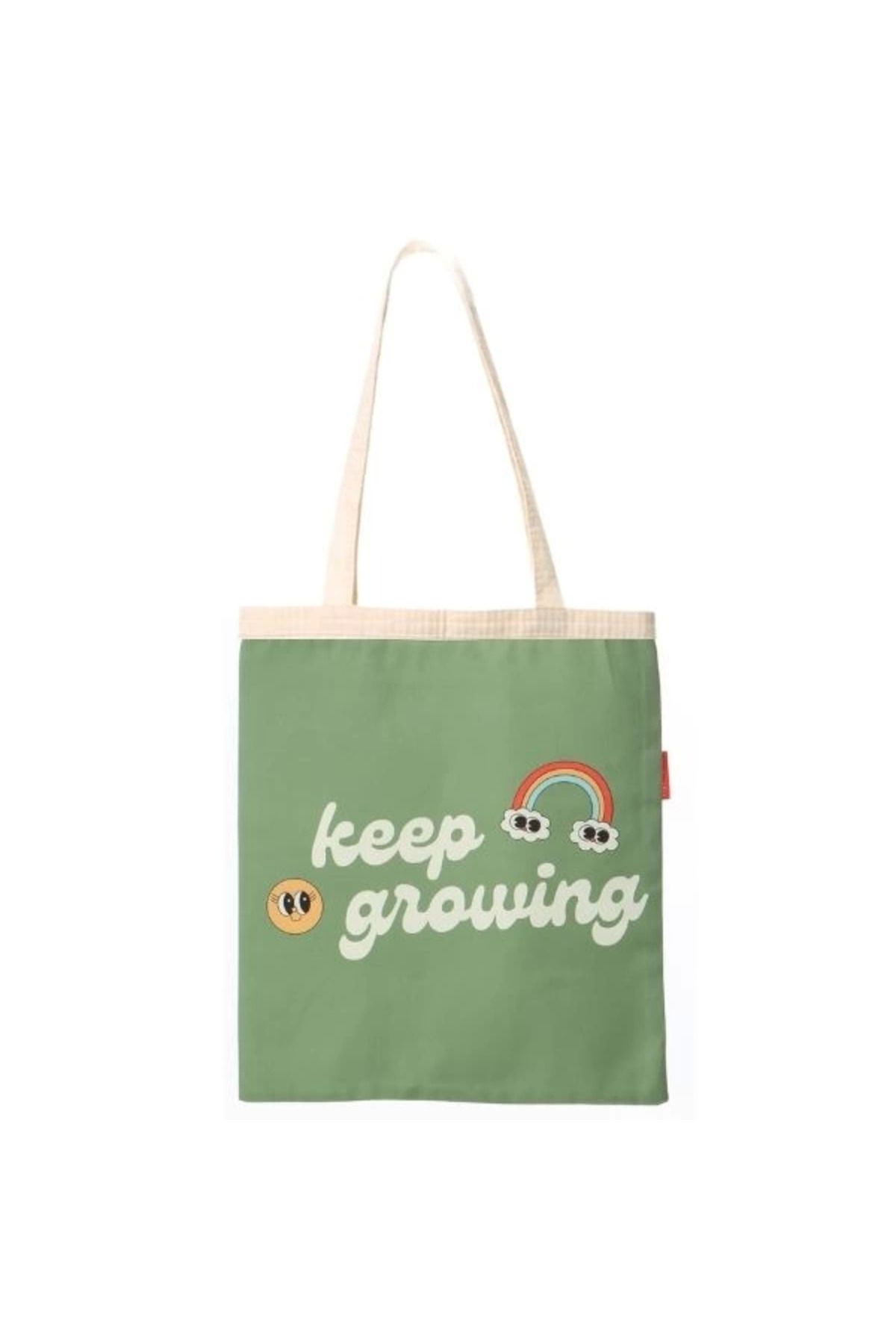 Angoravi Baghashtag Keep Growing Baskılı Bez Çanta