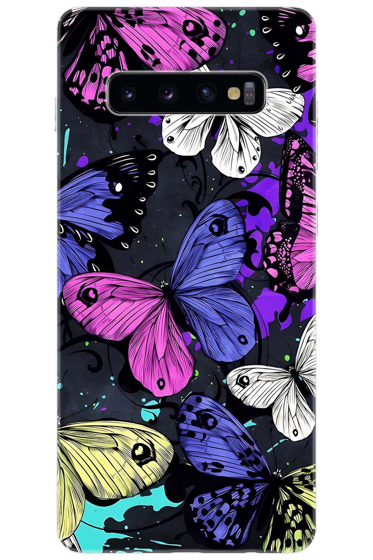 Ceppare Samsung Galaxy S10 PLUS (SM-G975F) Uyumlu Kılıf Desen Silikon Kalp Yapan Kelebek STK:651 CP-T8Zbtet