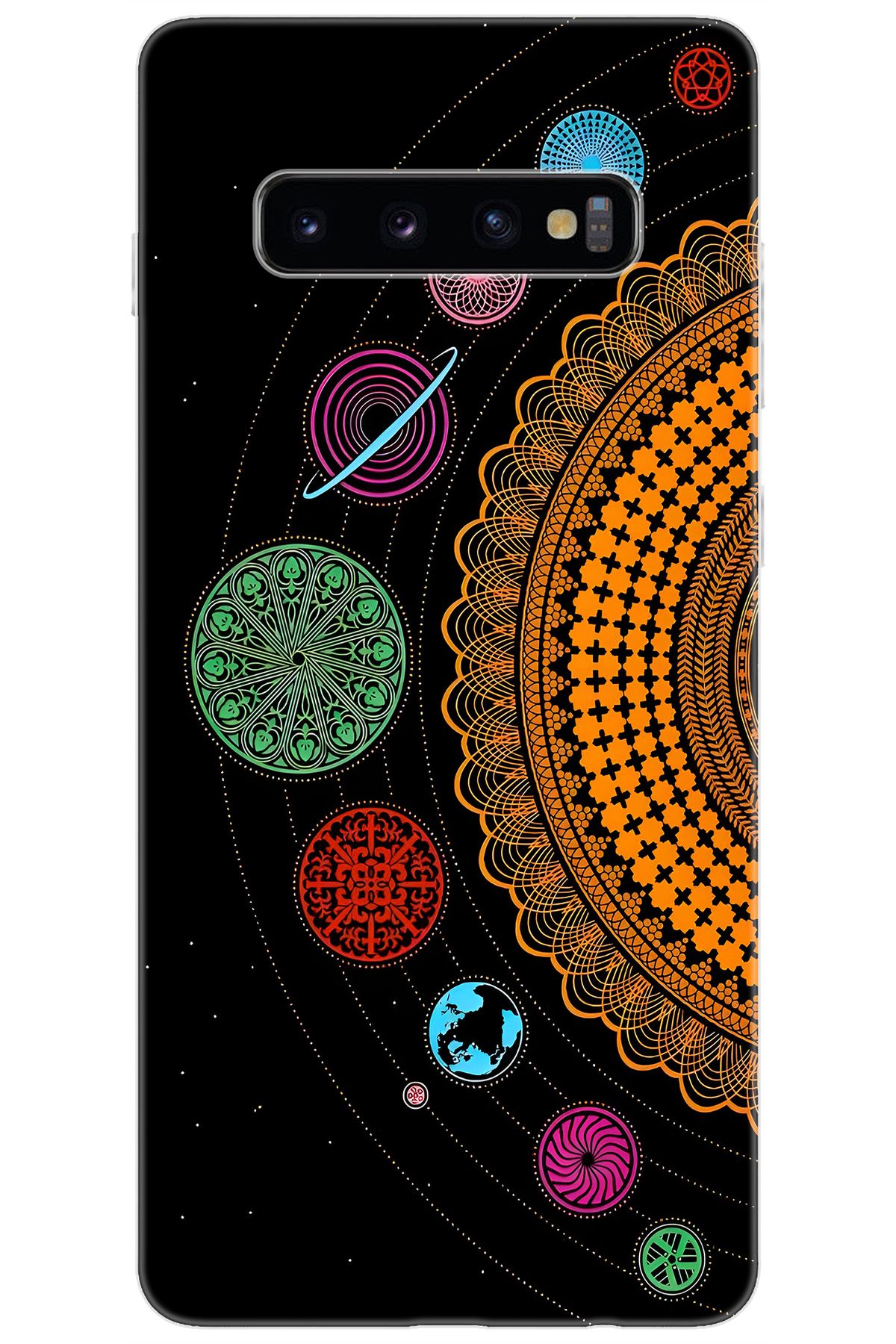 Ceppare Samsung Galaxy S10 PLUS (SM-G975F) Uyumlu Kılıf Desen Silikon Gezegenler Tasarım STK:648 CP-gCzA9pJ