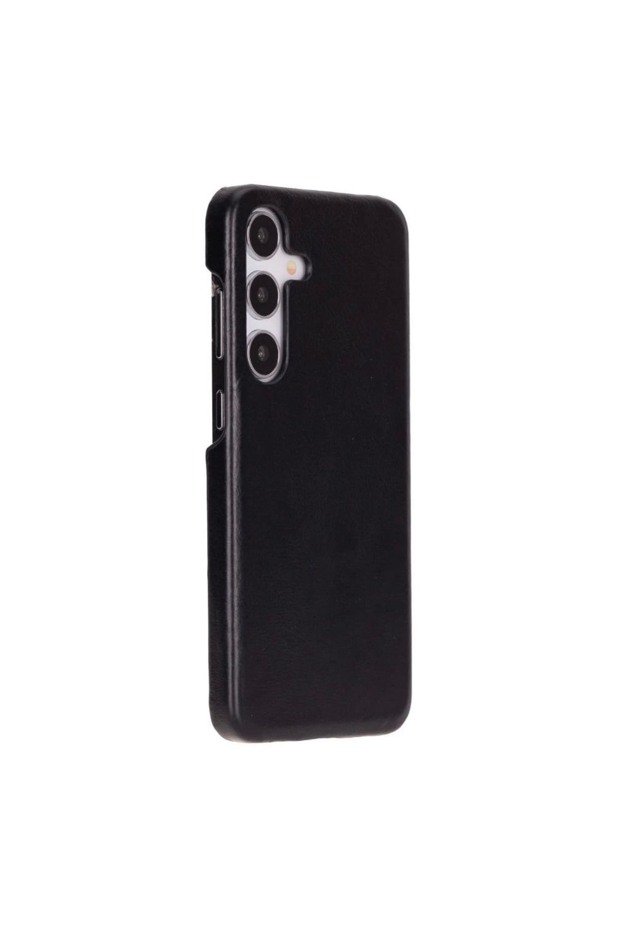 Angoravi Samsung Galaxy S25 Uyumlu, Hakiki Deri, El Yapımı Arka Kapak, Kömür Siyah