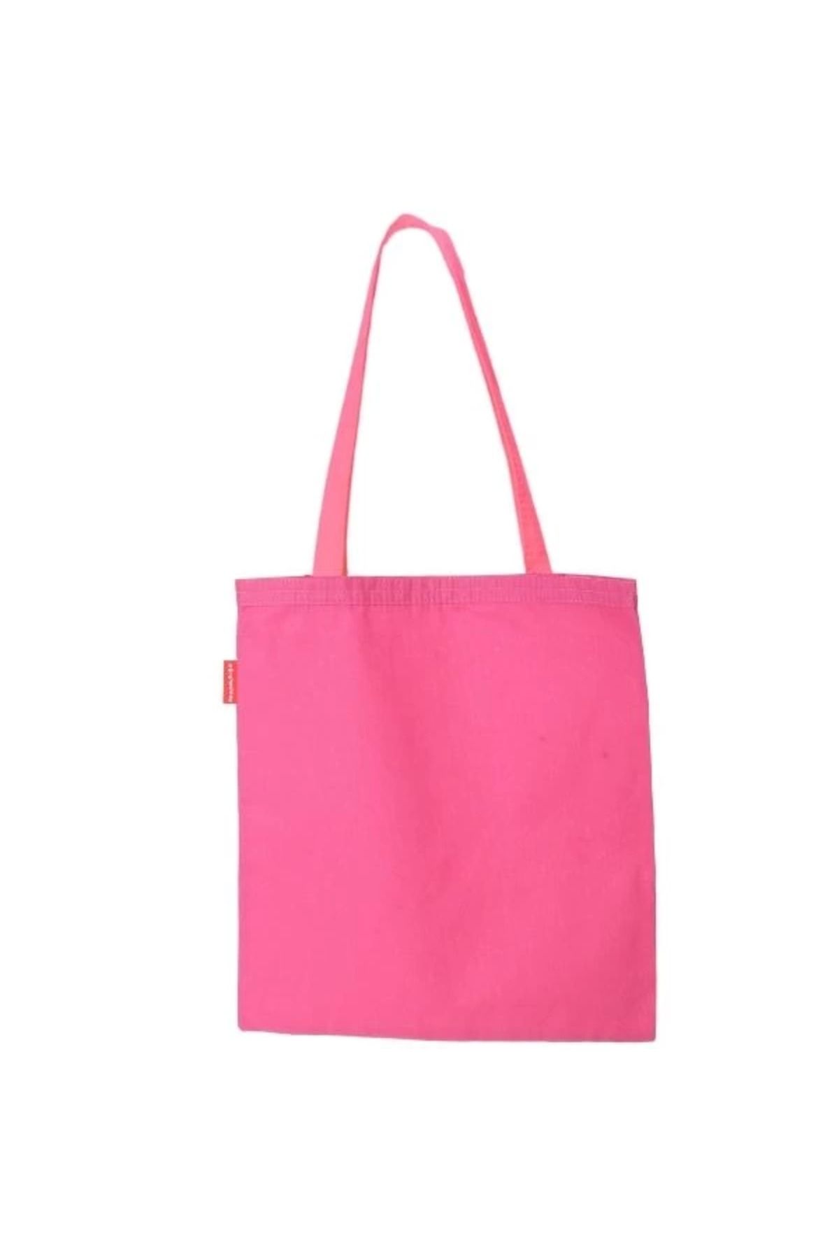 Angoravi Baghashtag Baskısız Pembe Bez Çanta