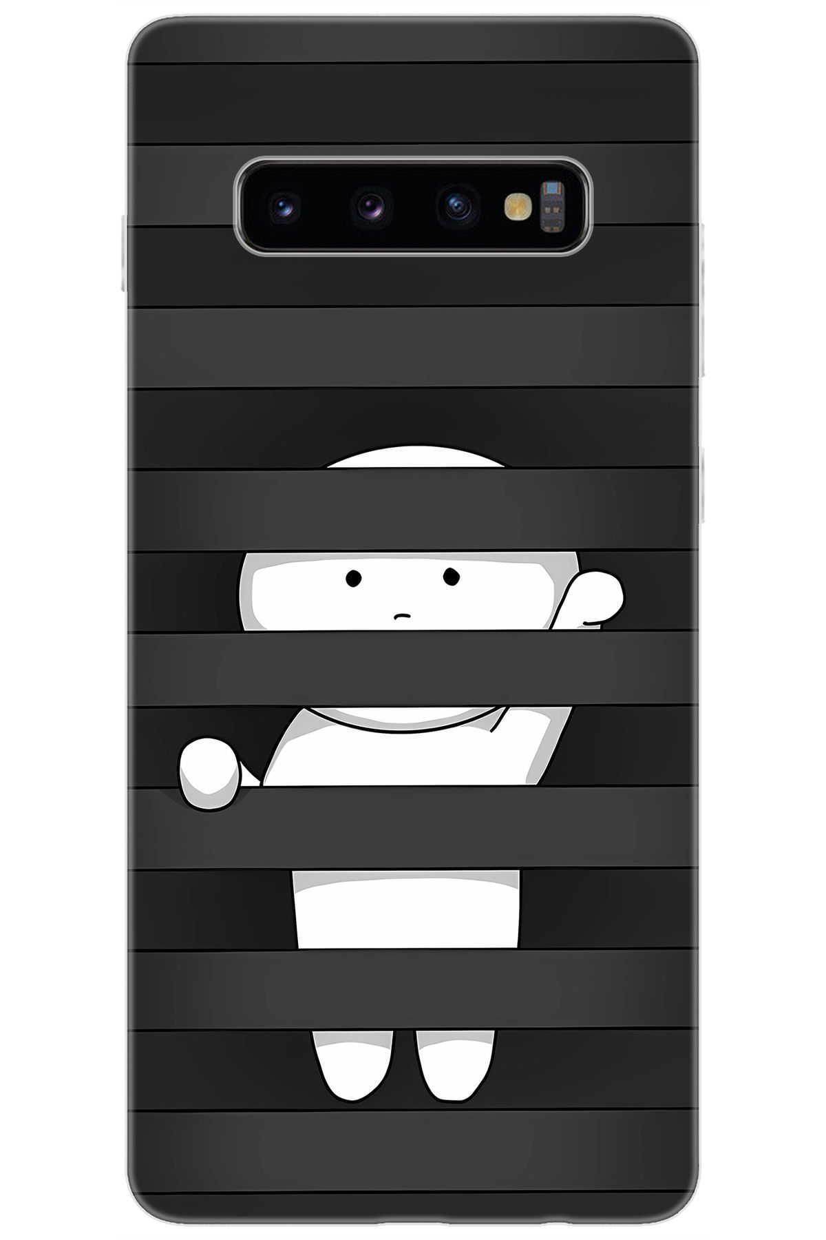 Ceppare Samsung Galaxy S10 PLUS (SM-G975F) Uyumlu Kılıf Desenli Silikon Saklanan Karakter STK:665 CP-U3DWfMW