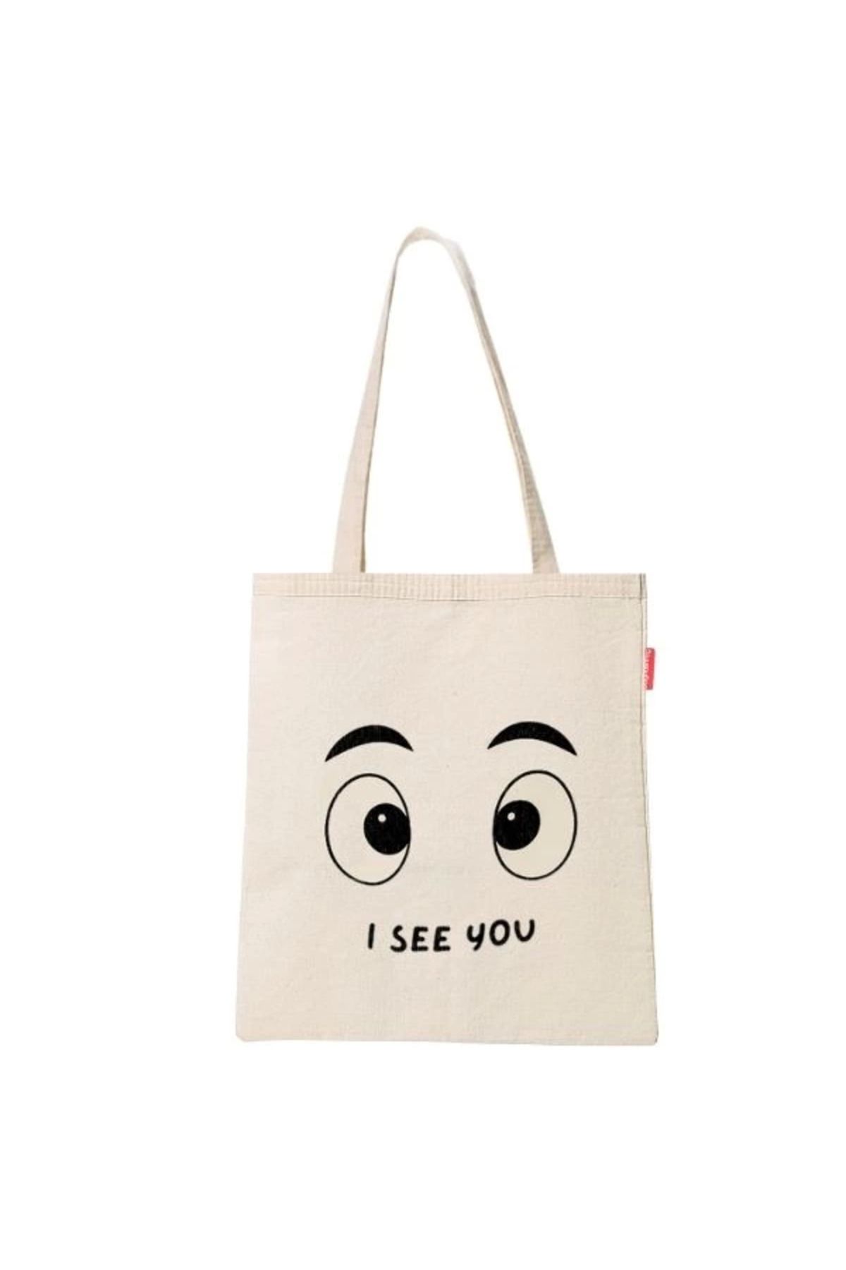 Angoravi Baghashtag I See You Baskılı Bez Çanta