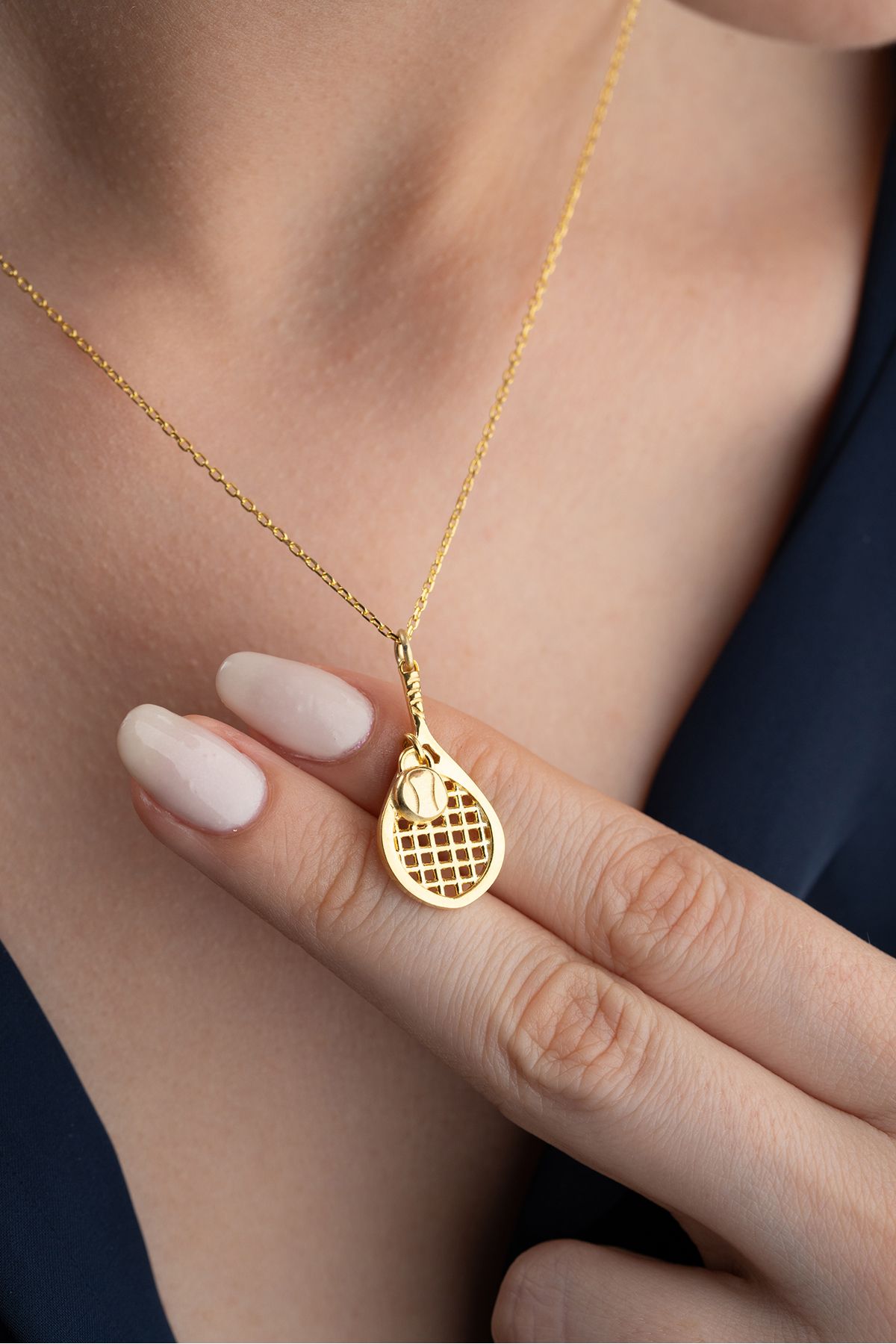 Silvano Jewelry 925 Ayar Gümüş Tenis Raketi Kolye