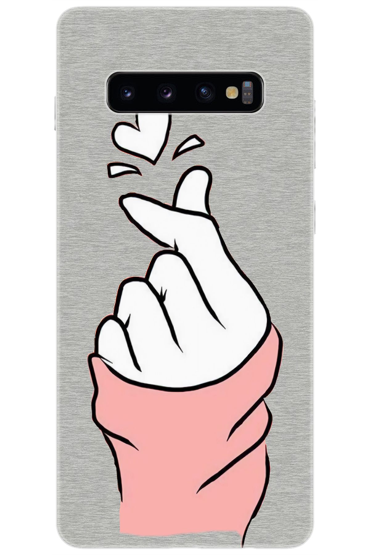 Ceppare Samsung Galaxy S10 PLUS (SM-G975F) Uyumlu Kılıf Silikon Parmak Şıklatma Kalp STK:750 CP-Ah0pgsk