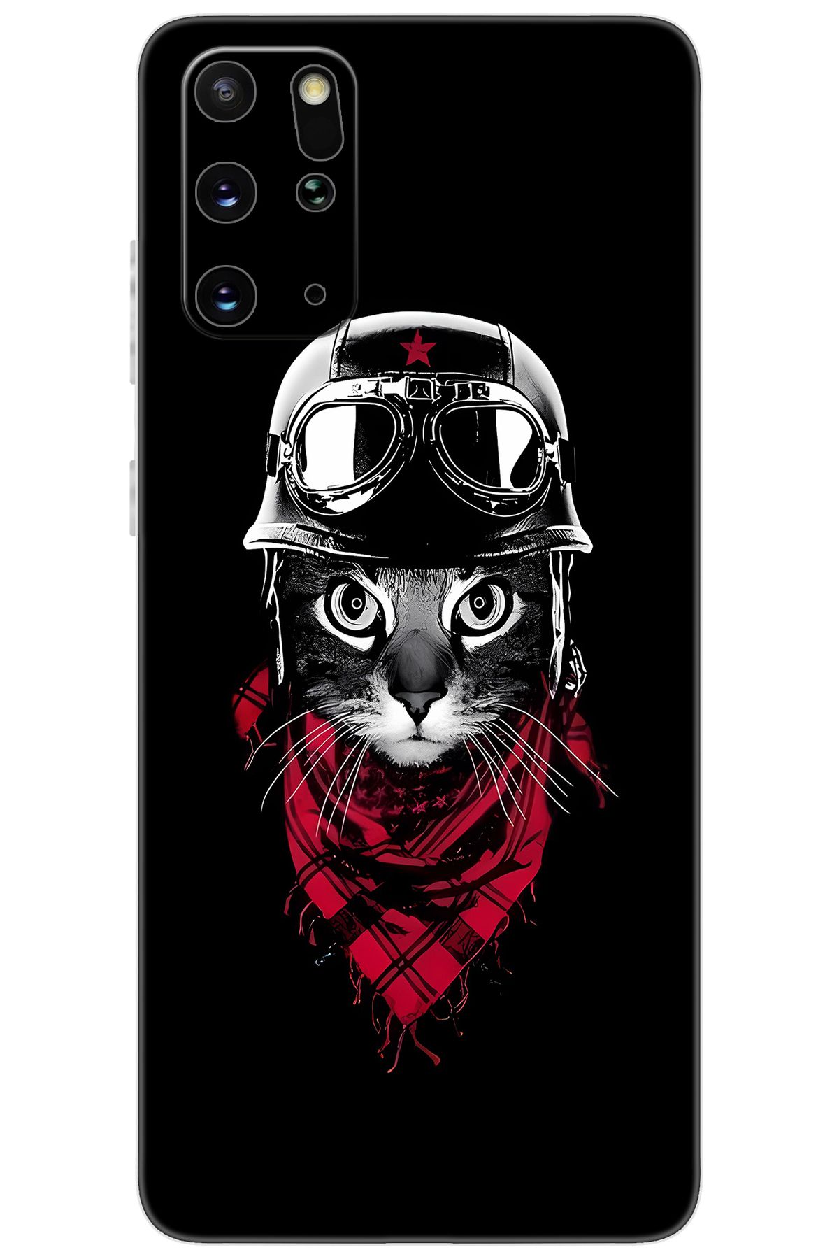 Ceppare Samsung Galaxy S20 PLUS (SM-G985F) Uyumlu Kılıf Desen Baskılı Silikon Pilot Kedi STK:656 CP-17mkAK6
