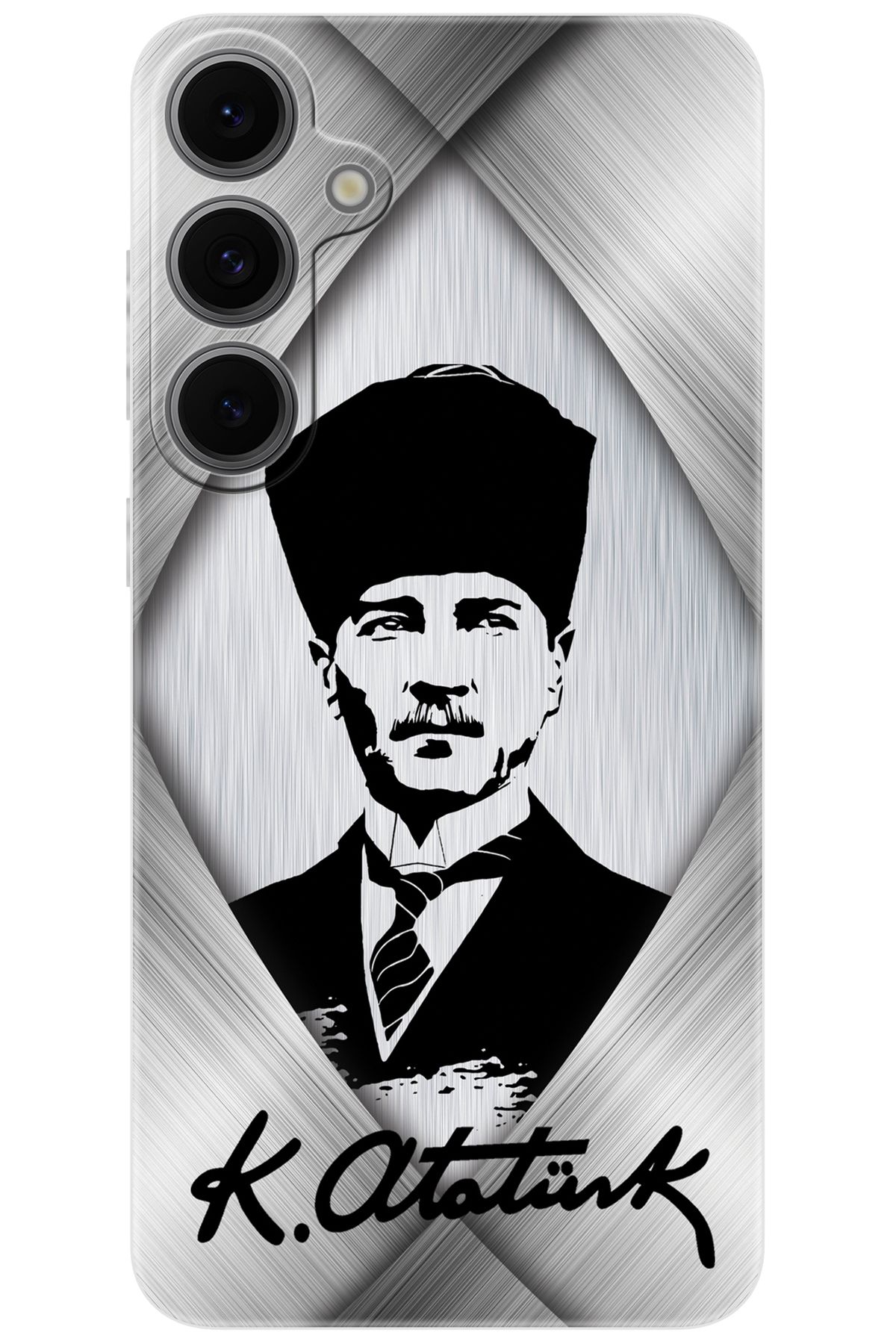 Ceppare Samsung Galaxy S24 FE (SM-S721B) Uyumlu Kılıf Desen Baskı Silikon Atatürk Tasarım STK:402 CP-SA4bhqe