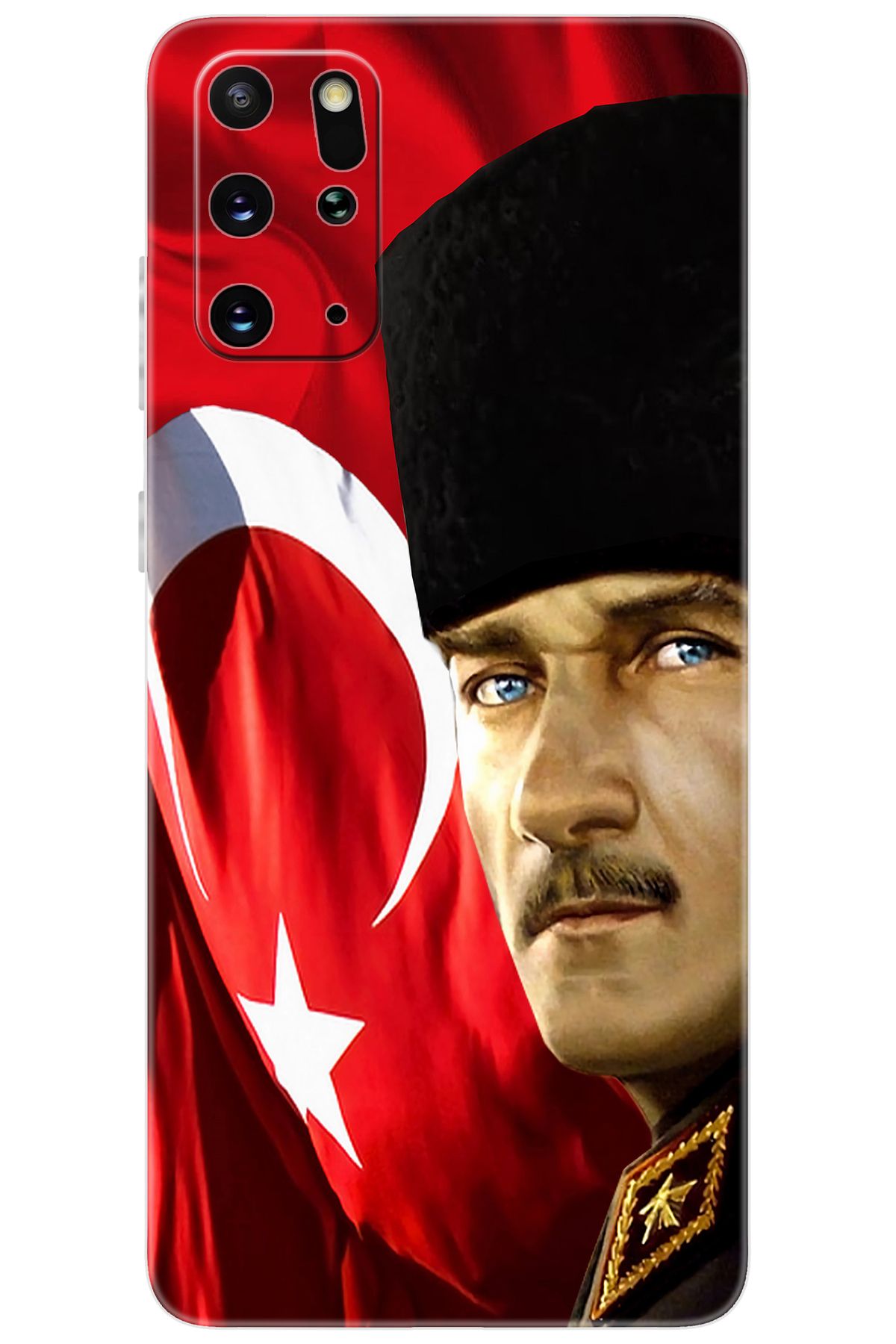 Ceppare Samsung Galaxy S20 PLUS (SM-G985F) Uyumlu Kılıf Silikon Atatürk ve Türk Bayrağı STK:726 CP-rGdHehf