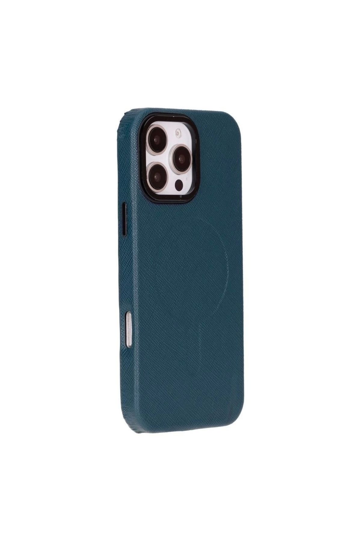 Angoravi Apple iPhone 16 Pro Max uyumlu, Hakiki Deri, El Yapımı Kılıf, Mavi