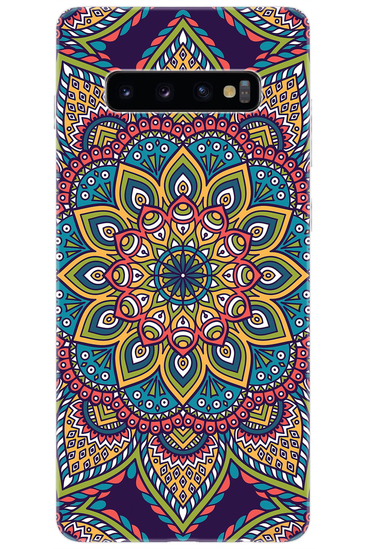 Ceppare Samsung Galaxy S10 PLUS (SM-G975F) Uyumlu Kılıf Silikon Mandala Vektör Tasarım STK:502 CP-dYK0XxR