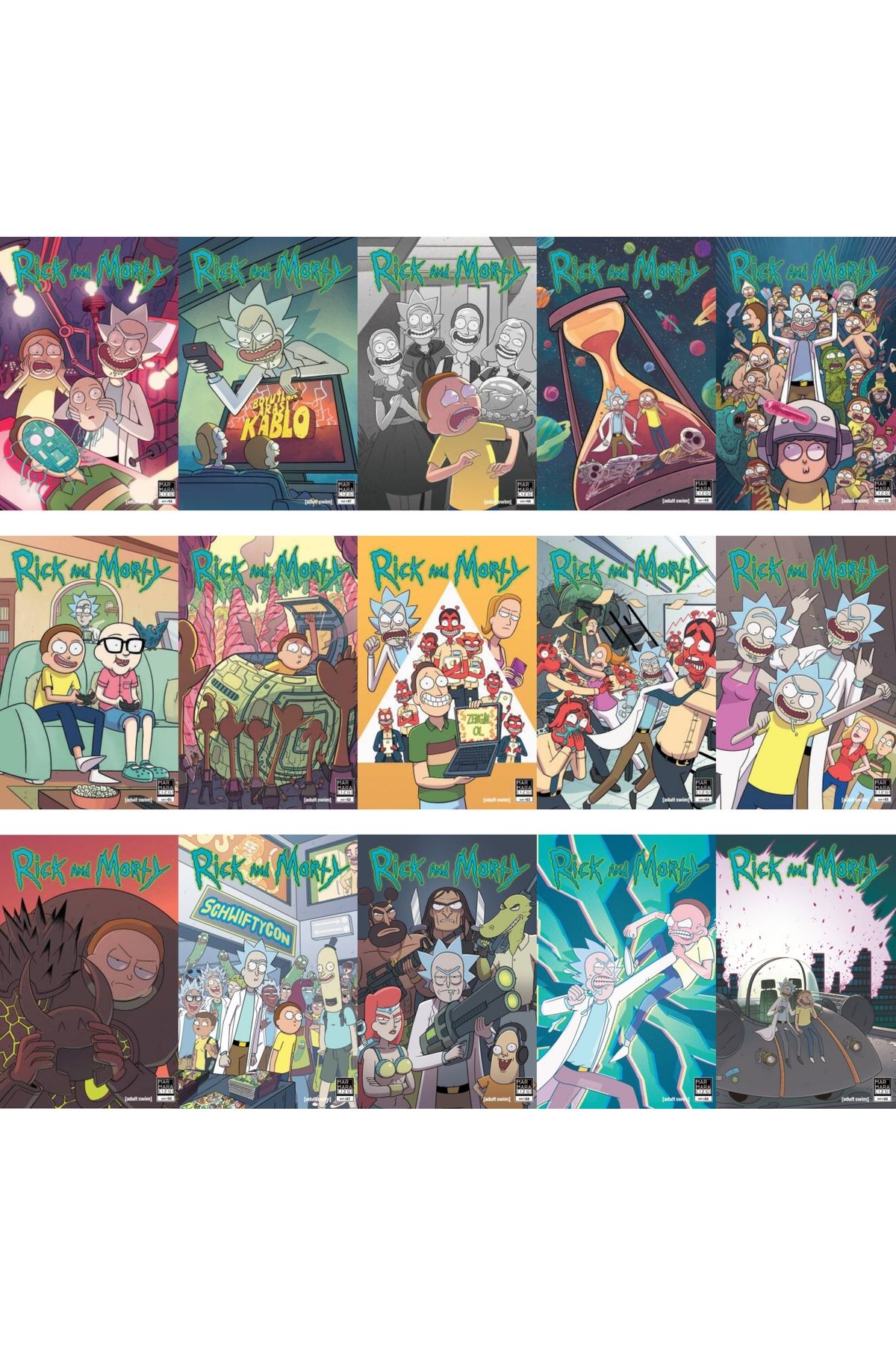 Marmara Çizgi Yayınları Rick and Morty 46-60 Arası Tüm Sayılar Çizgi Fasikül Seti