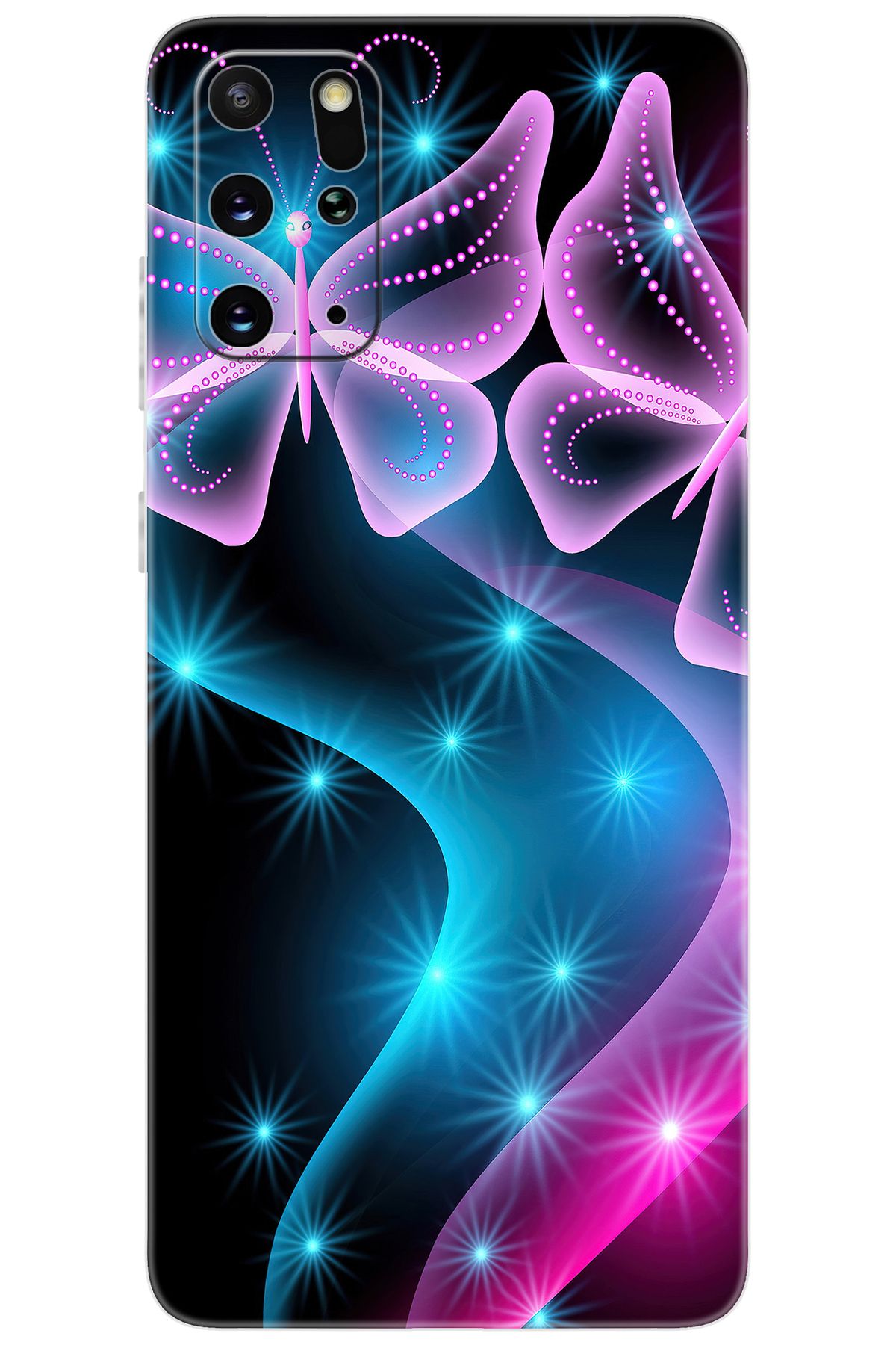 Ceppare Samsung Galaxy S20 PLUS (SM-G985F) Uyumlu Kılıf Desen Baskı Silikon Kelebek Dalga STK:113 CP-o1lIMNa