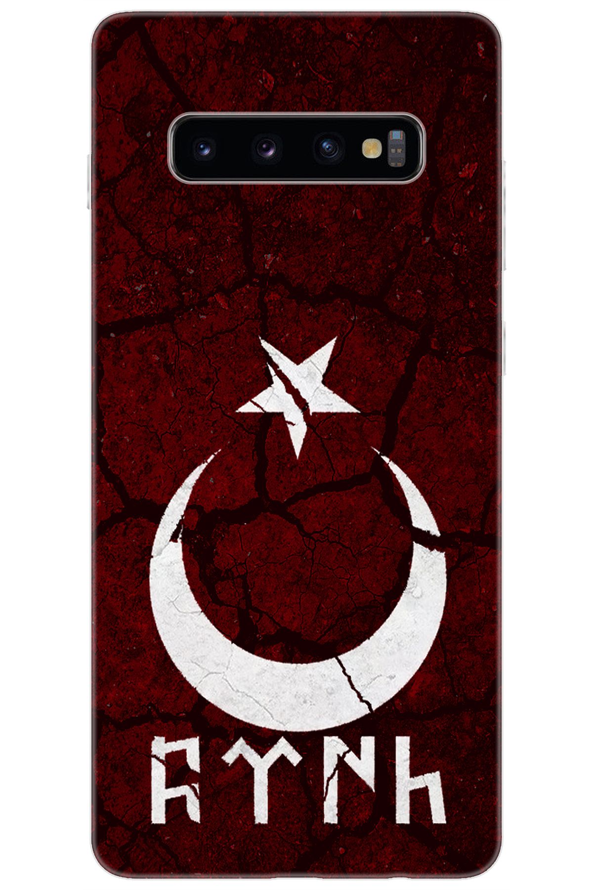 Ceppare Samsung Galaxy S10 PLUS (SM-G975F) Uyumlu Kılıf Desenli Silikon Göktürkçe Türk STK:386 CP-kc7ziR7