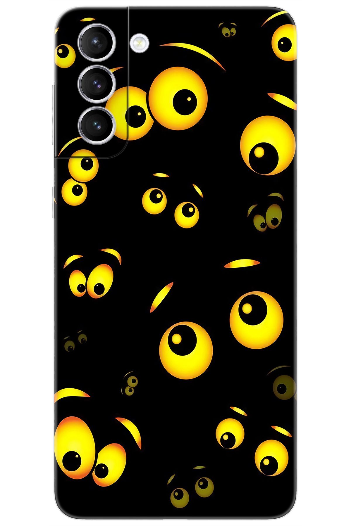 Ceppare Samsung Galaxy S21 PLUS (SM-G996B) Uyumlu Kılıf Desen Baskı Silikon Emoji Gözler STK:746 CP-gErZVVs