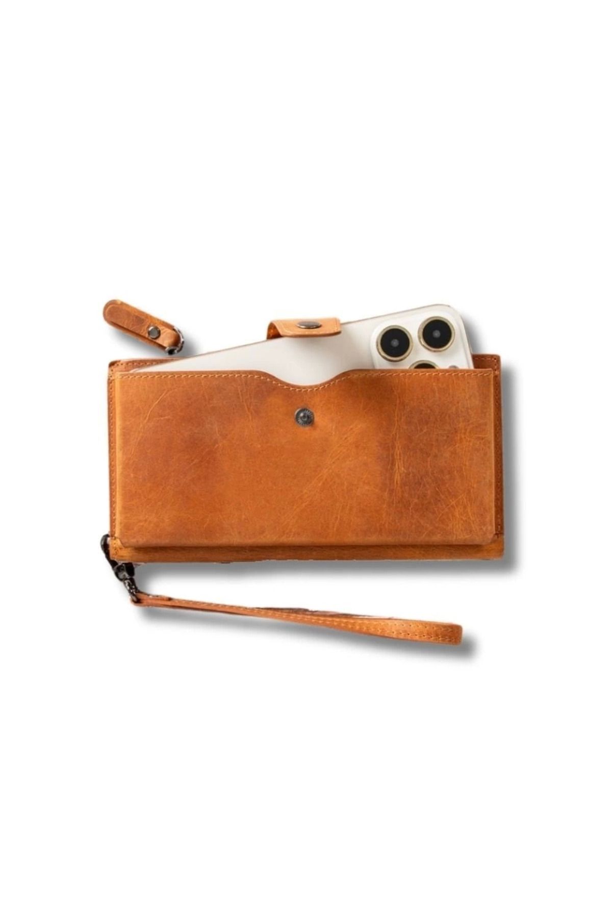 feifei Lozan Hanger 6.5 inch Uyumlu Deri Kartlıklı Kılıf Karamel