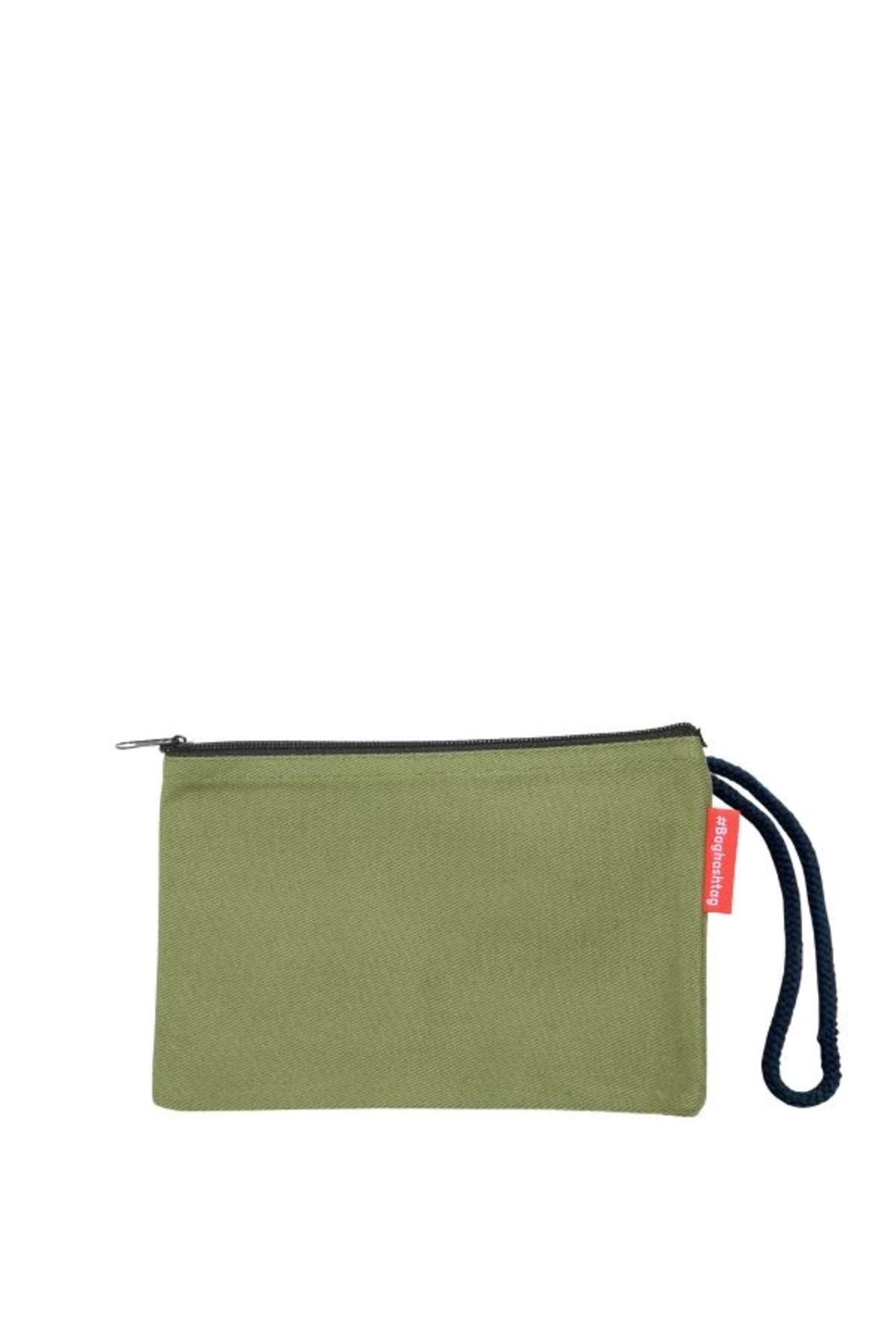 Angoravi Baghashtag Yeşil Clutch Bez Çanta
