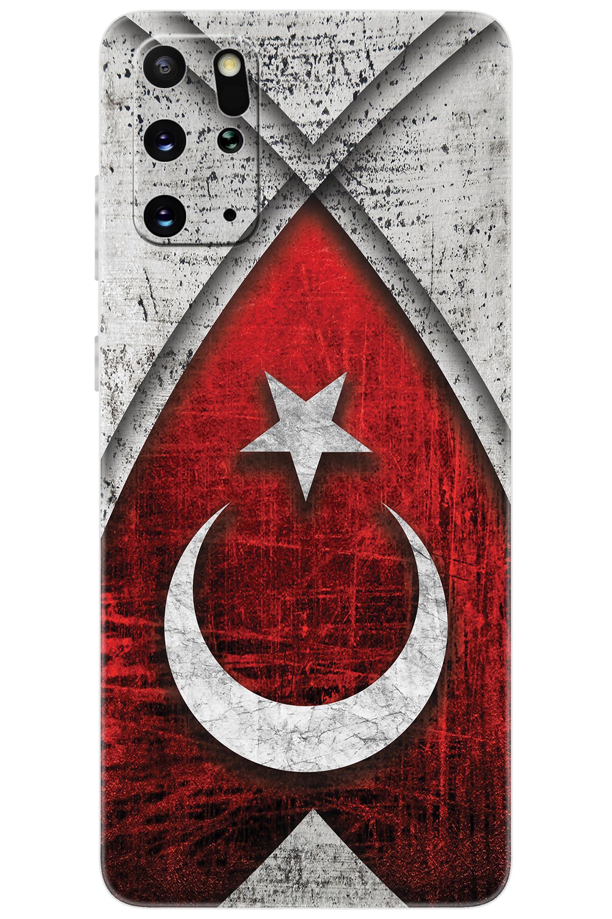 Ceppare Samsung Galaxy S20 PLUS (SM-G985F) Uyumlu Kılıf Silikon Türk Bayrağı Tasarım STK:380 CP-29edcDf
