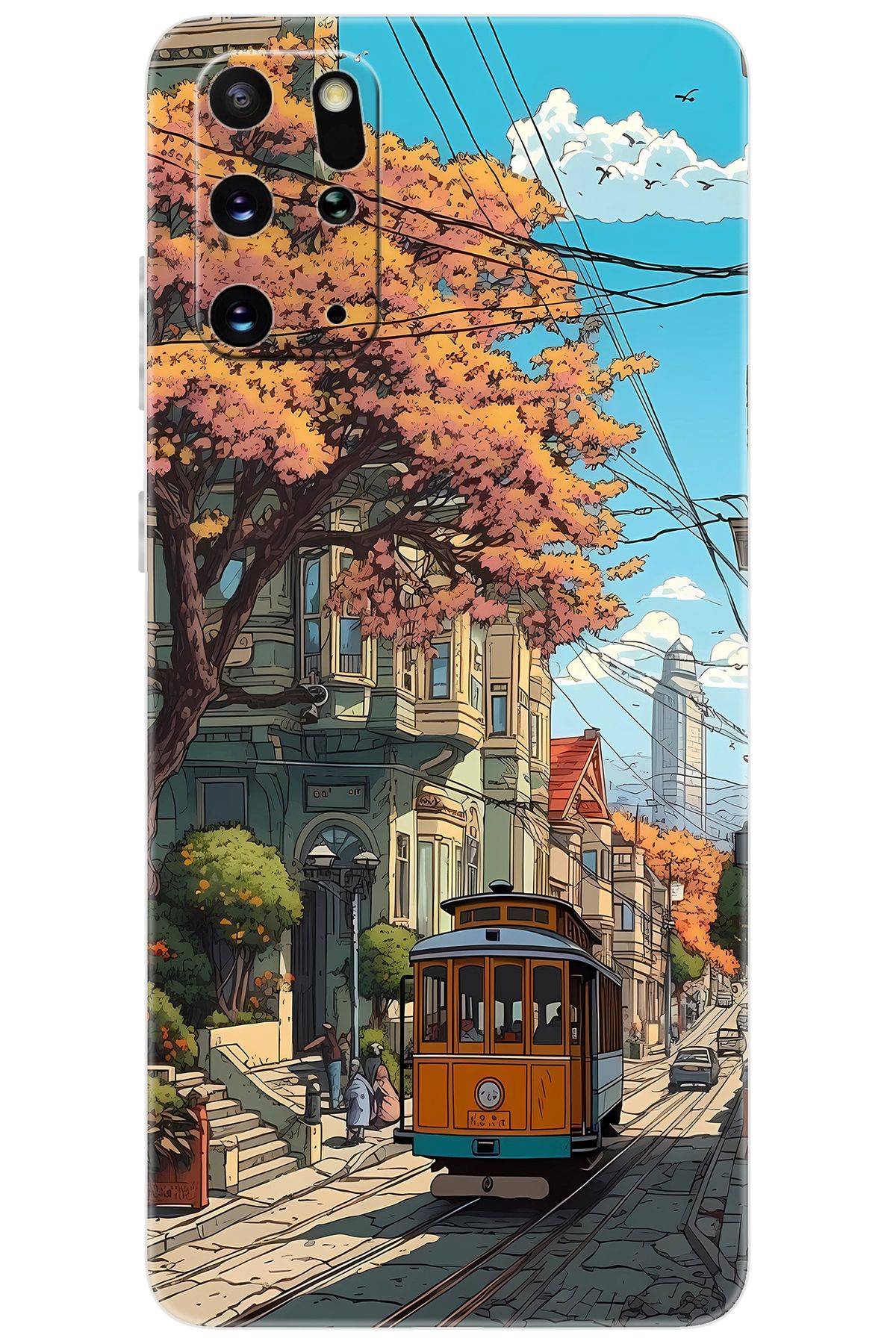 Ceppare Samsung Galaxy S20 PLUS (SM-G985F) Uyumlu Kılıf Desen Baskılı Silikon Tramvay STK:645 CP-Qqa0UwD
