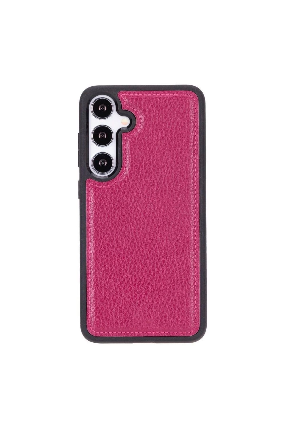 Angoravi Samsung Galaxy S24 Uyumlu Deri Arka Kapak Gül Kurusu