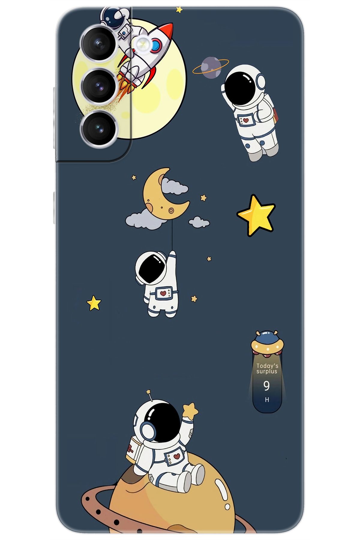 Ceppare Samsung Galaxy S21 PLUS (SM-G996B) Uyumlu Kılıf Desenli Silikon Astronot Serisi STK:725 CP-3472Css