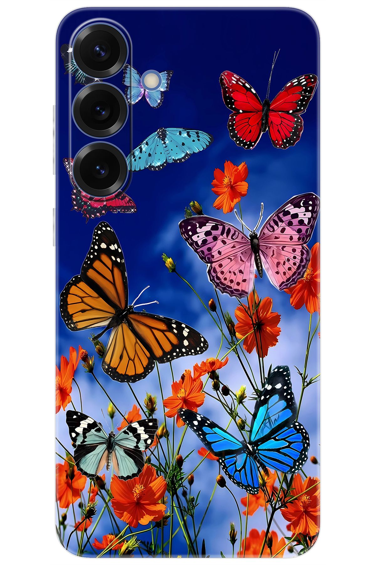 Ceppare Samsung Galaxy S25 PLUS (SM-S936B) Uyumlu Kılıf Desenli Silikon Renkli Kelebekler STK:741 CP-88eYMFo